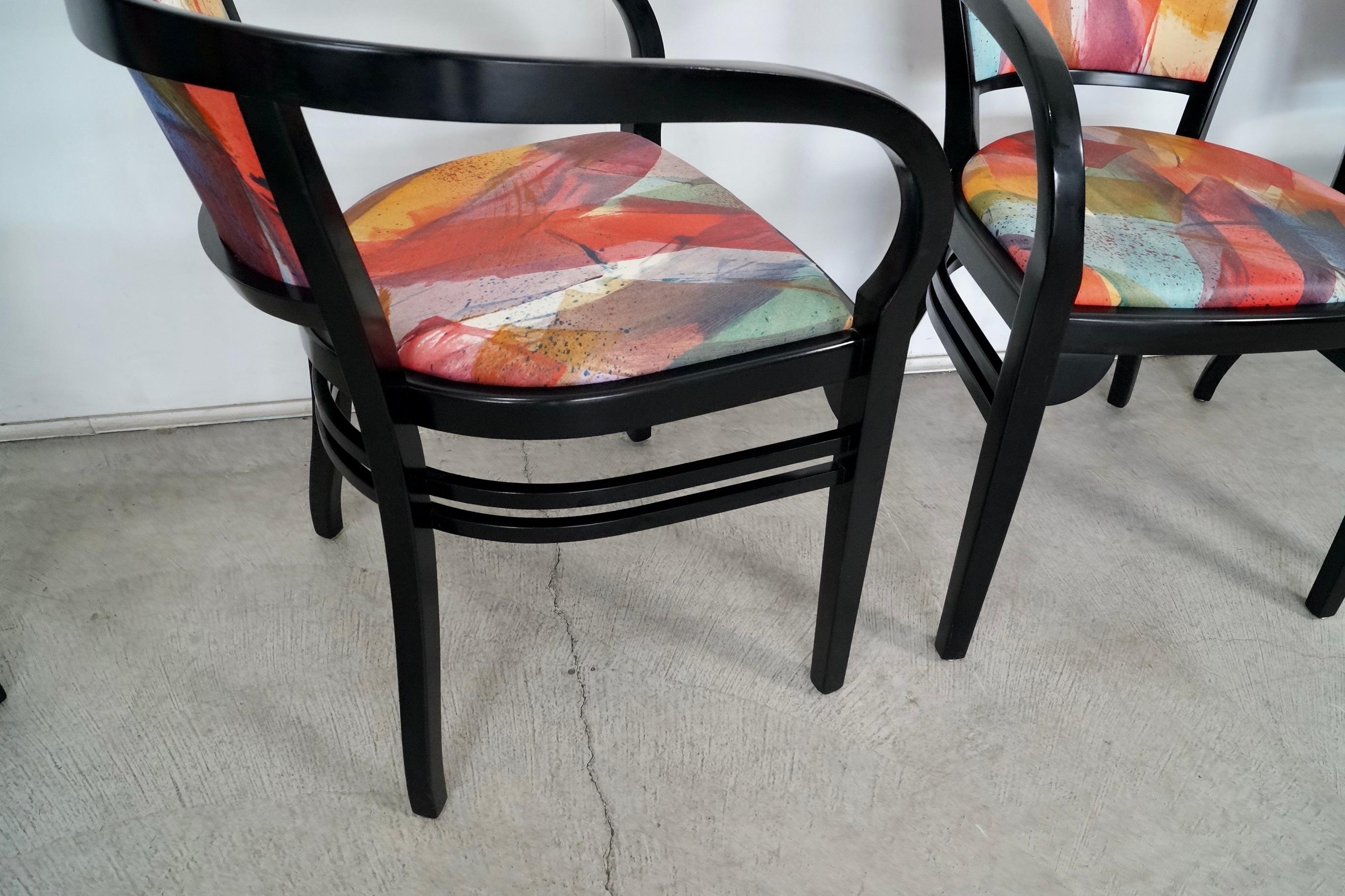 Poltrone da pranzo postmoderne degli anni '80 laccate di nero di Nienkamper - Set di 4 in vendita 6