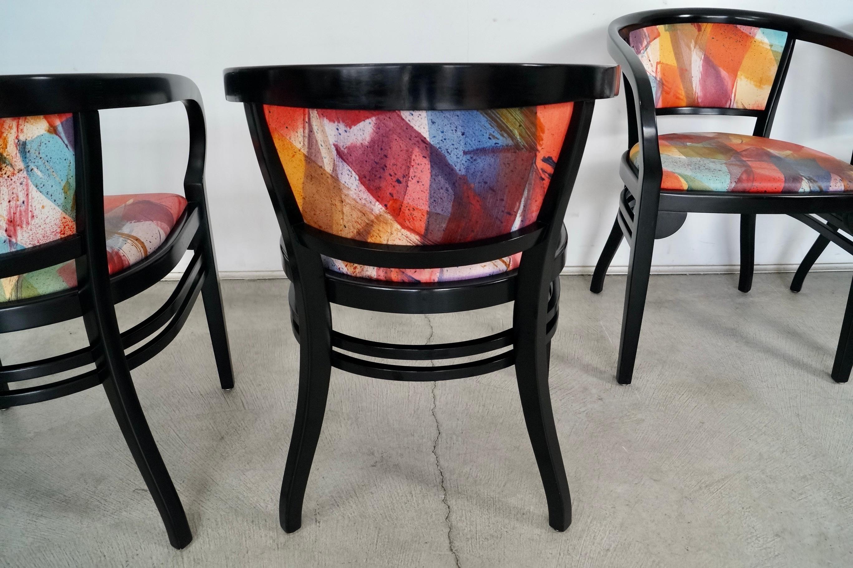 Poltrone da pranzo postmoderne degli anni '80 laccate di nero di Nienkamper - Set di 4 in vendita 7