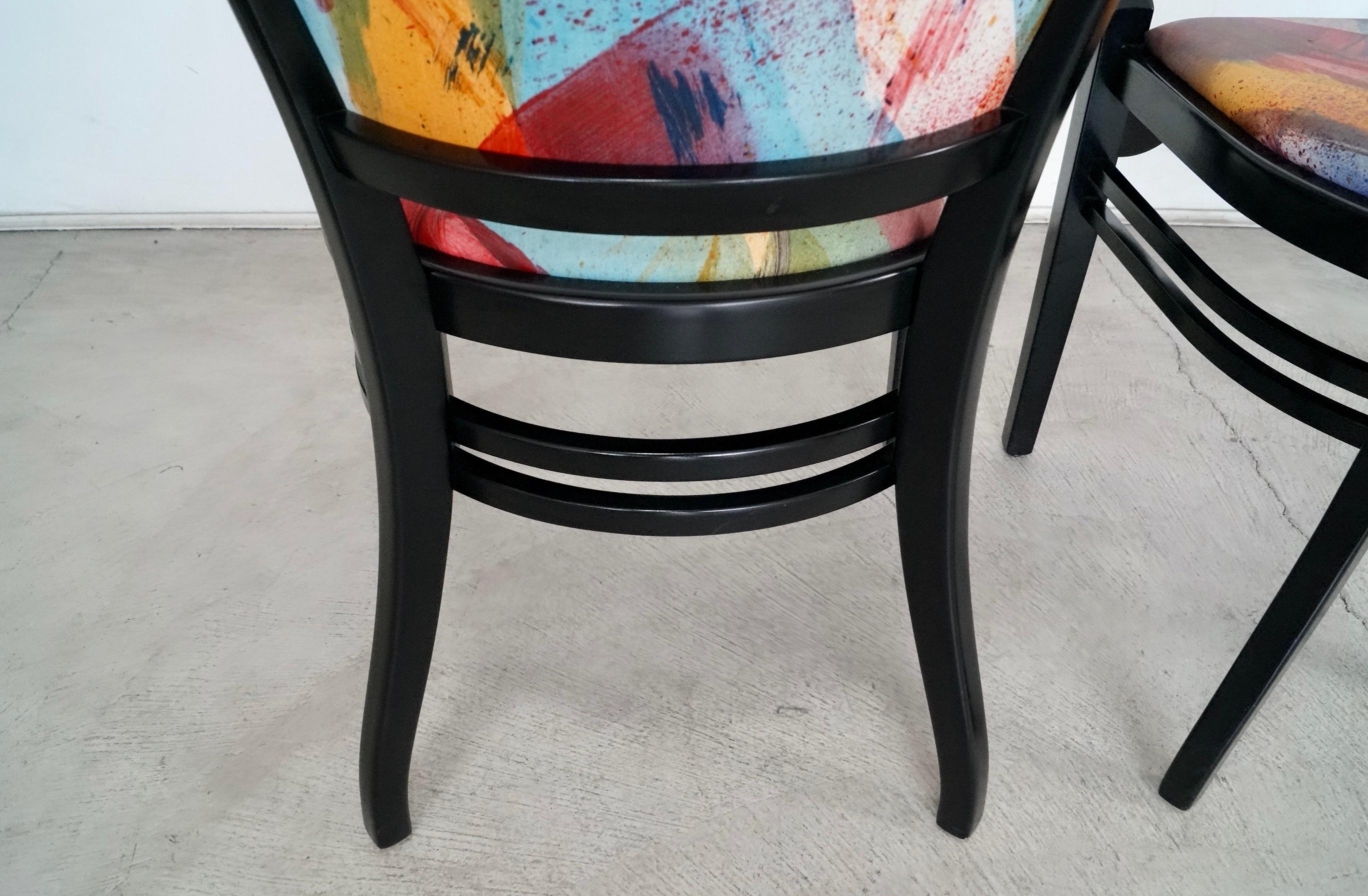 Poltrone da pranzo postmoderne degli anni '80 laccate di nero di Nienkamper - Set di 4 in vendita 9