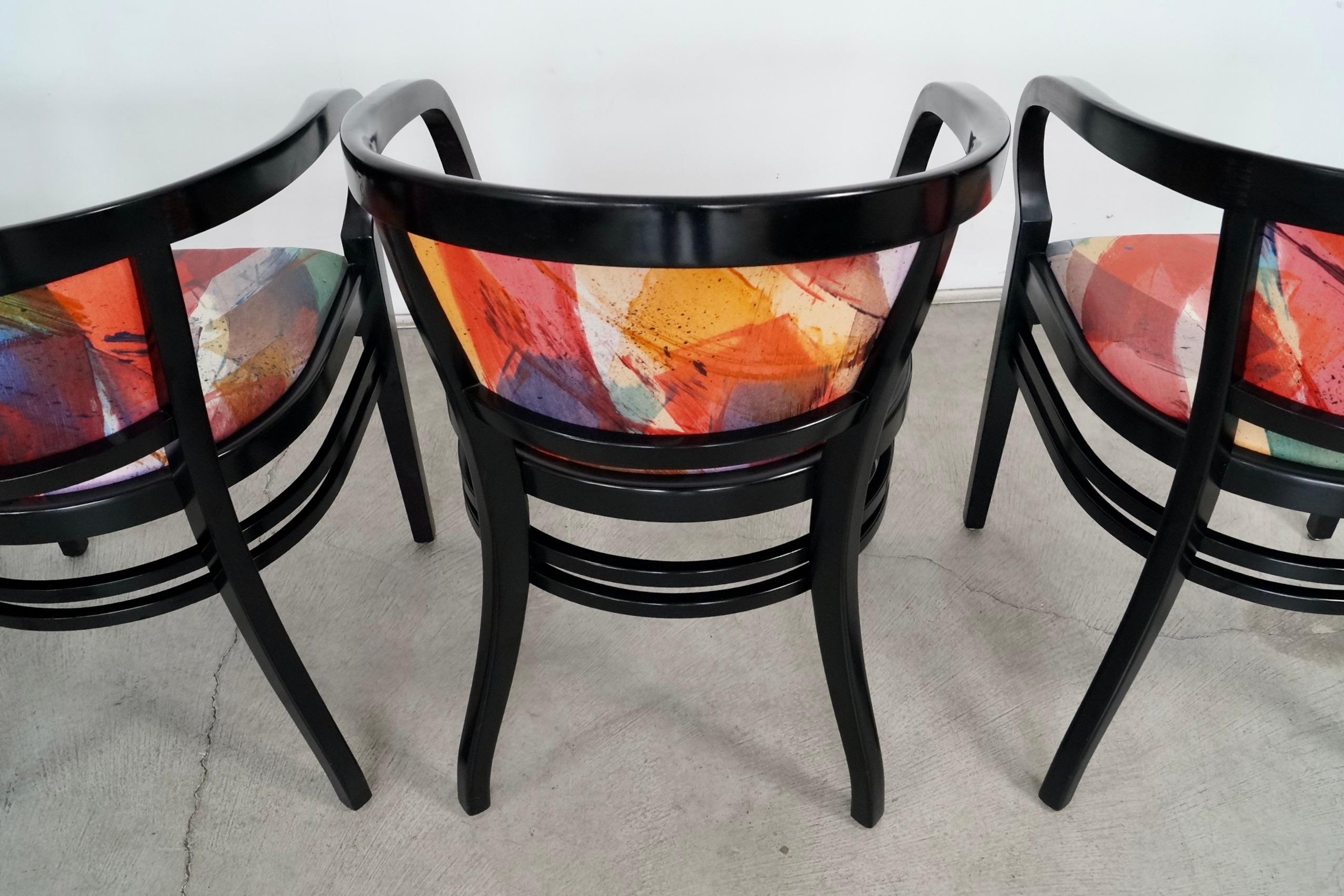 Poltrone da pranzo postmoderne degli anni '80 laccate di nero di Nienkamper - Set di 4 in vendita 10