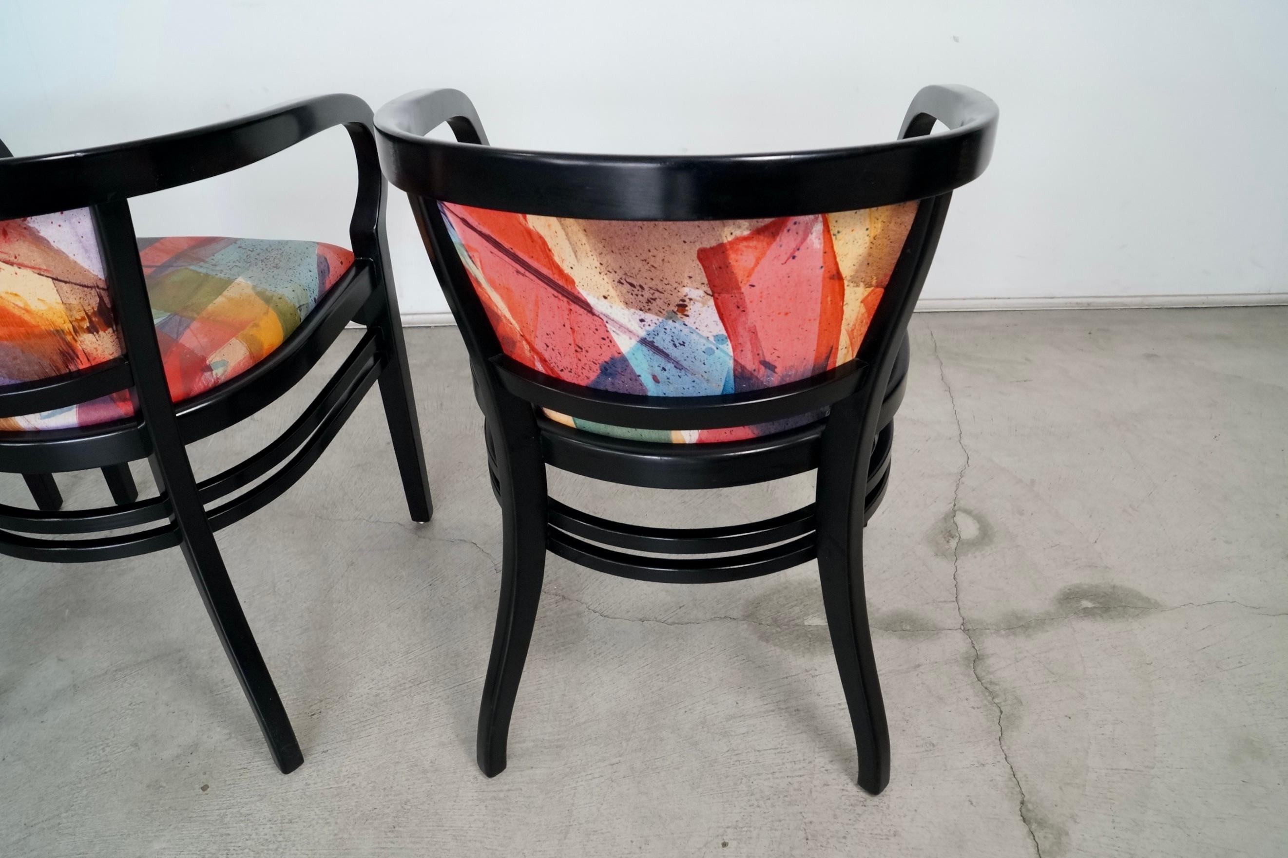 Poltrone da pranzo postmoderne degli anni '80 laccate di nero di Nienkamper - Set di 4 in vendita 11