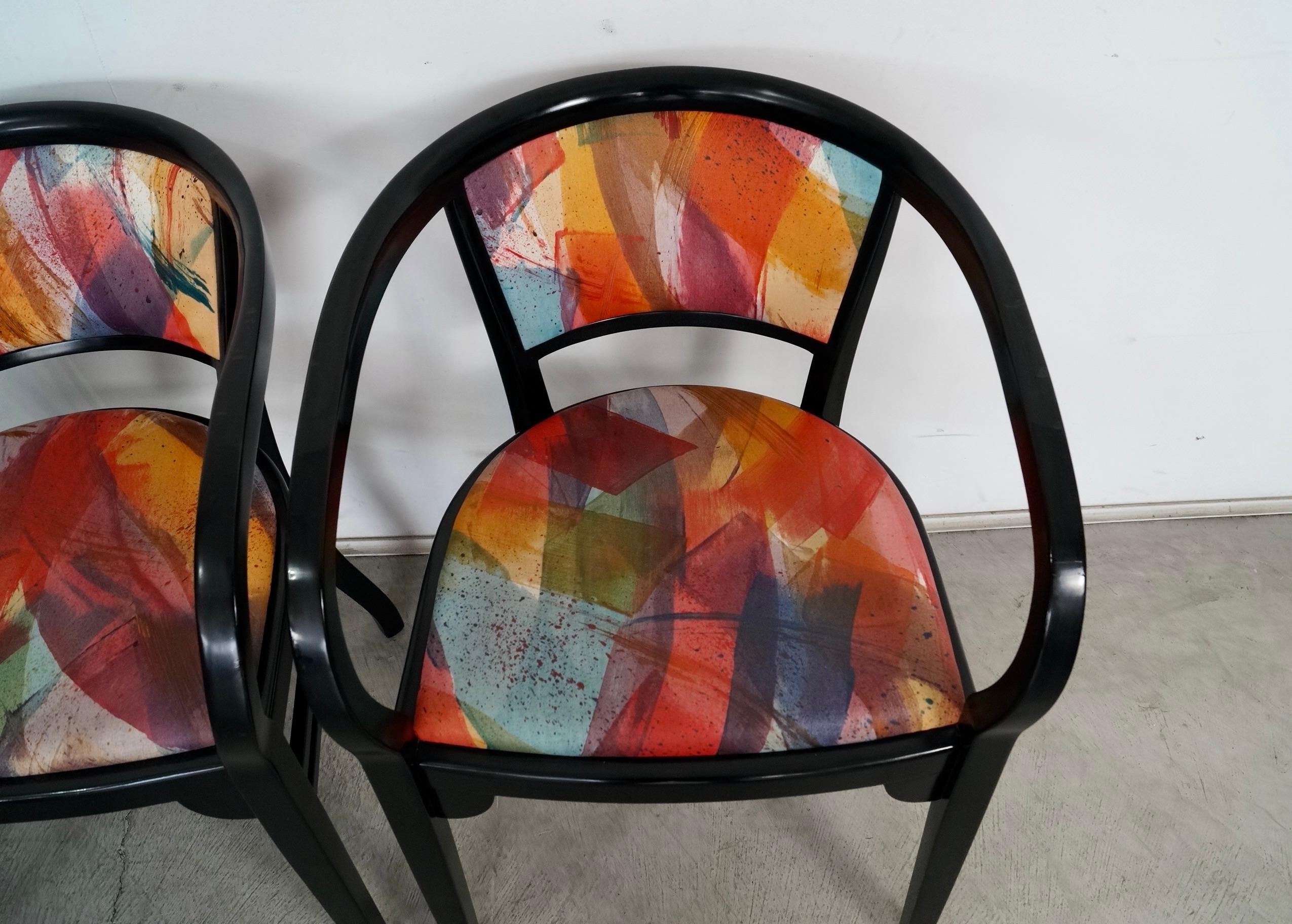 Poltrone da pranzo postmoderne degli anni '80 laccate di nero di Nienkamper - Set di 4 in vendita 2