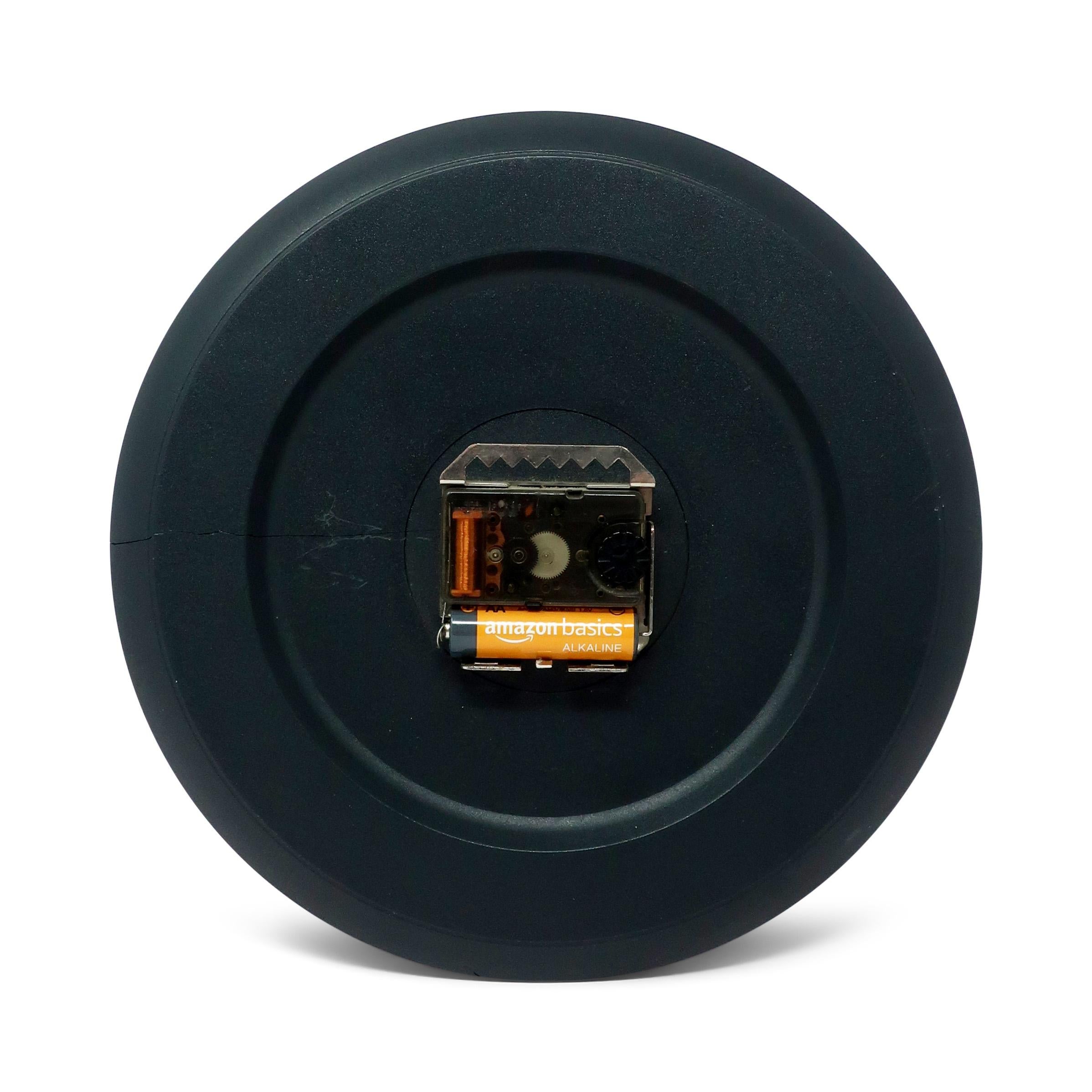 1980s Postmodern Black Wall Clock by Linden In Good Condition In Brooklyn, NY