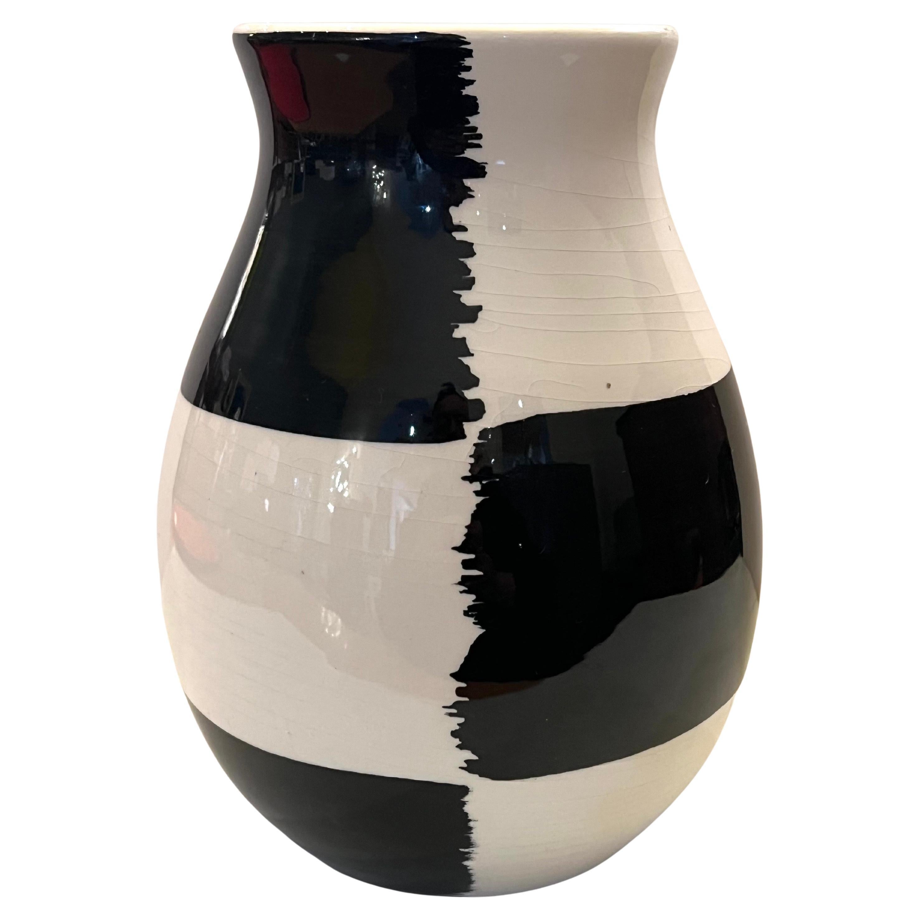 Beautiful elegant Italian vase ceramic by Bitossi circa 1980's excellent condition no chips or cracks great colors .