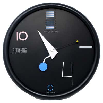 Postmodern Table Clock, 1980s For Sale at 1stDibs