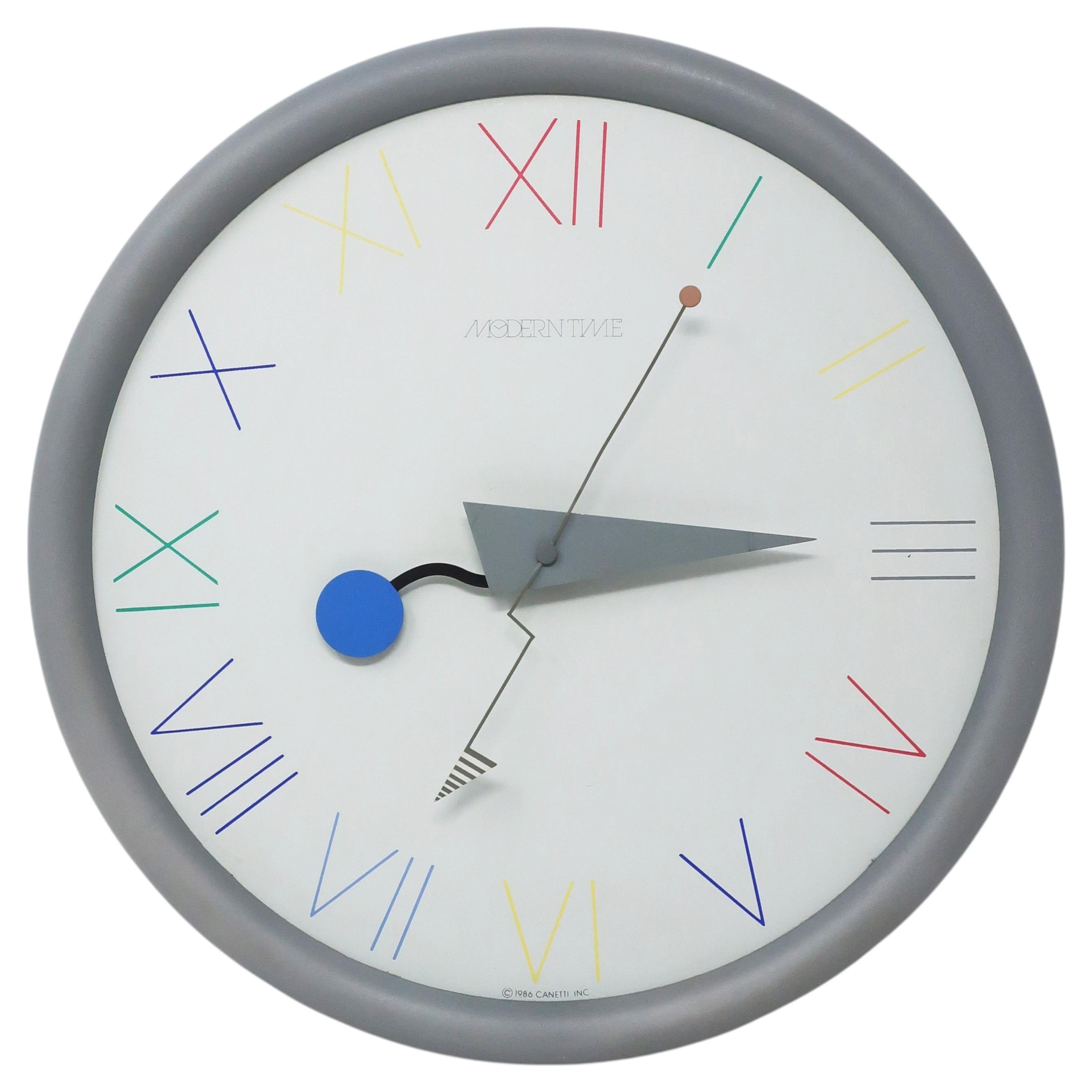 1980s Postmodern White Rexite Zero 980 Wall Clock at 1stDibs
