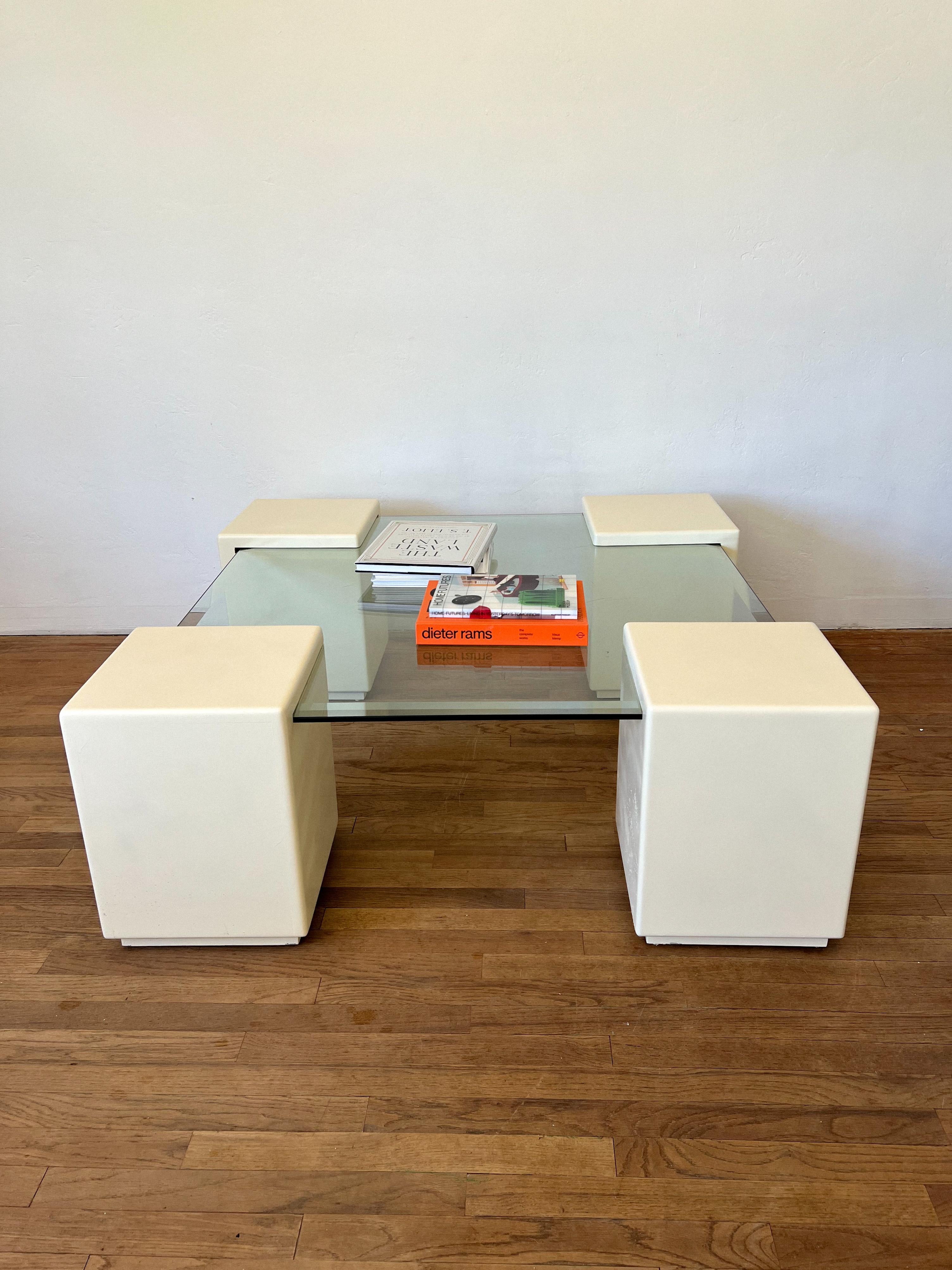 1980s Postmodern Cantilevered Coffee Table For Sale 3