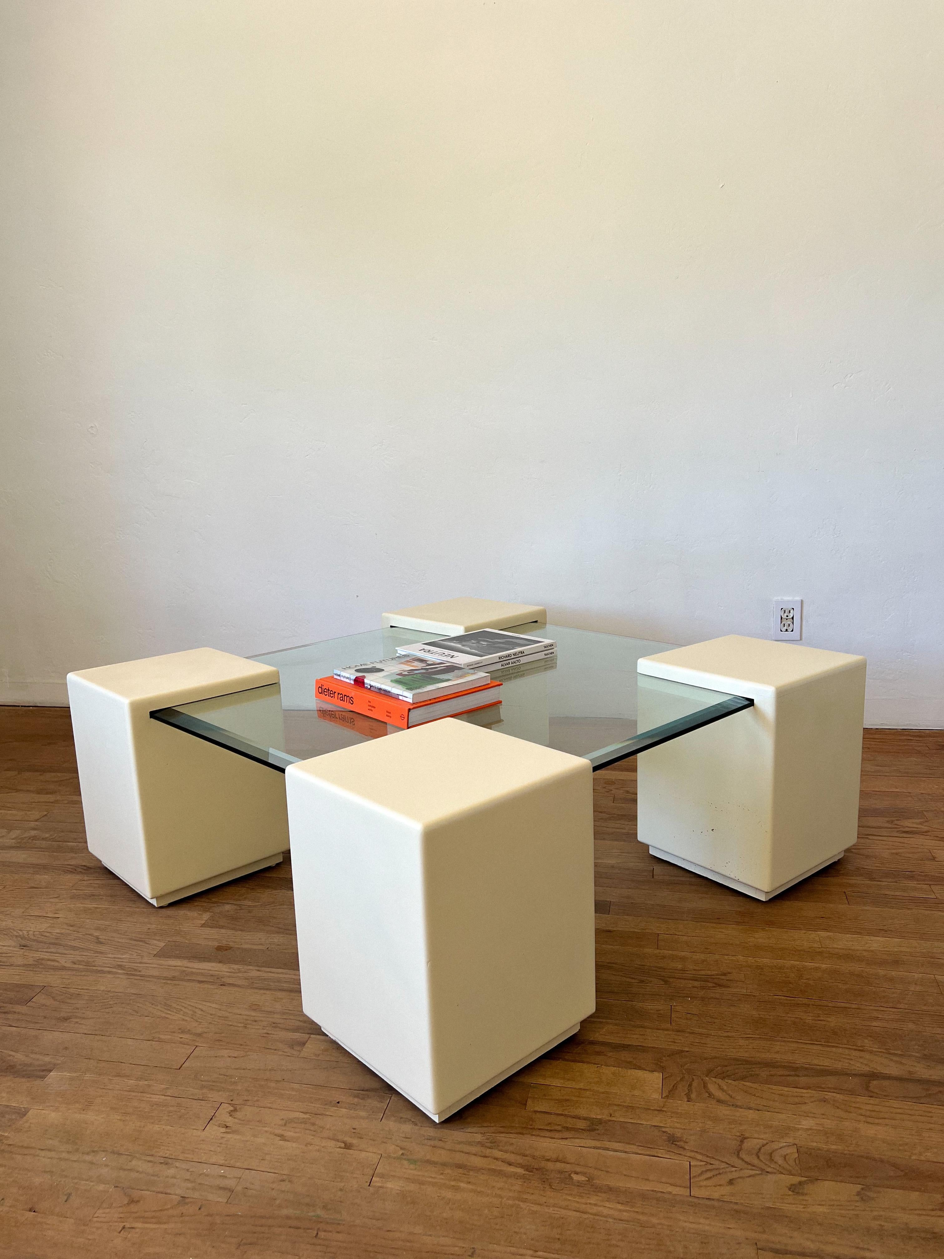1980s Postmodern Cantilevered Coffee Table For Sale 5