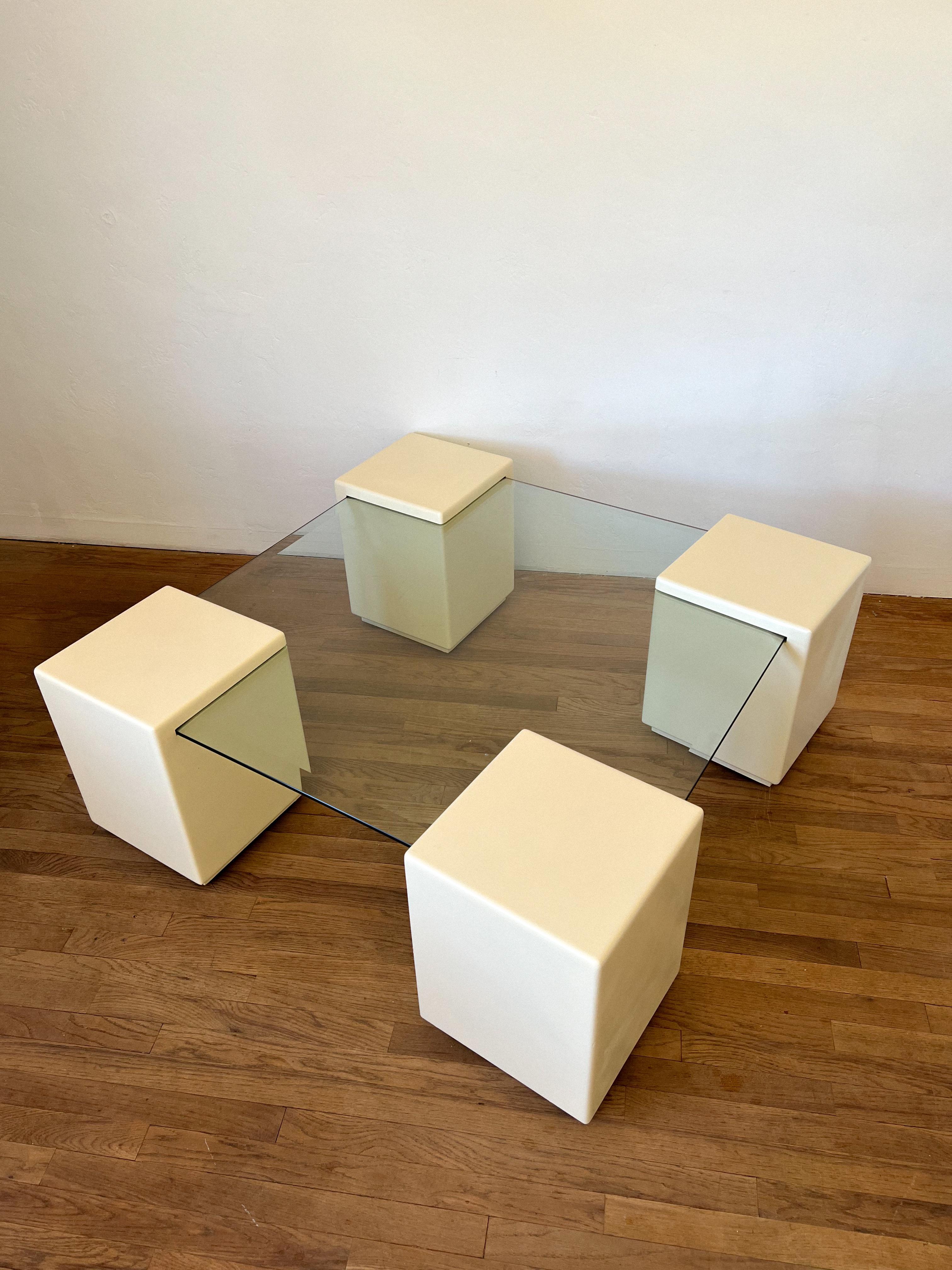 1980s Postmodern Cantilevered Coffee Table For Sale 6