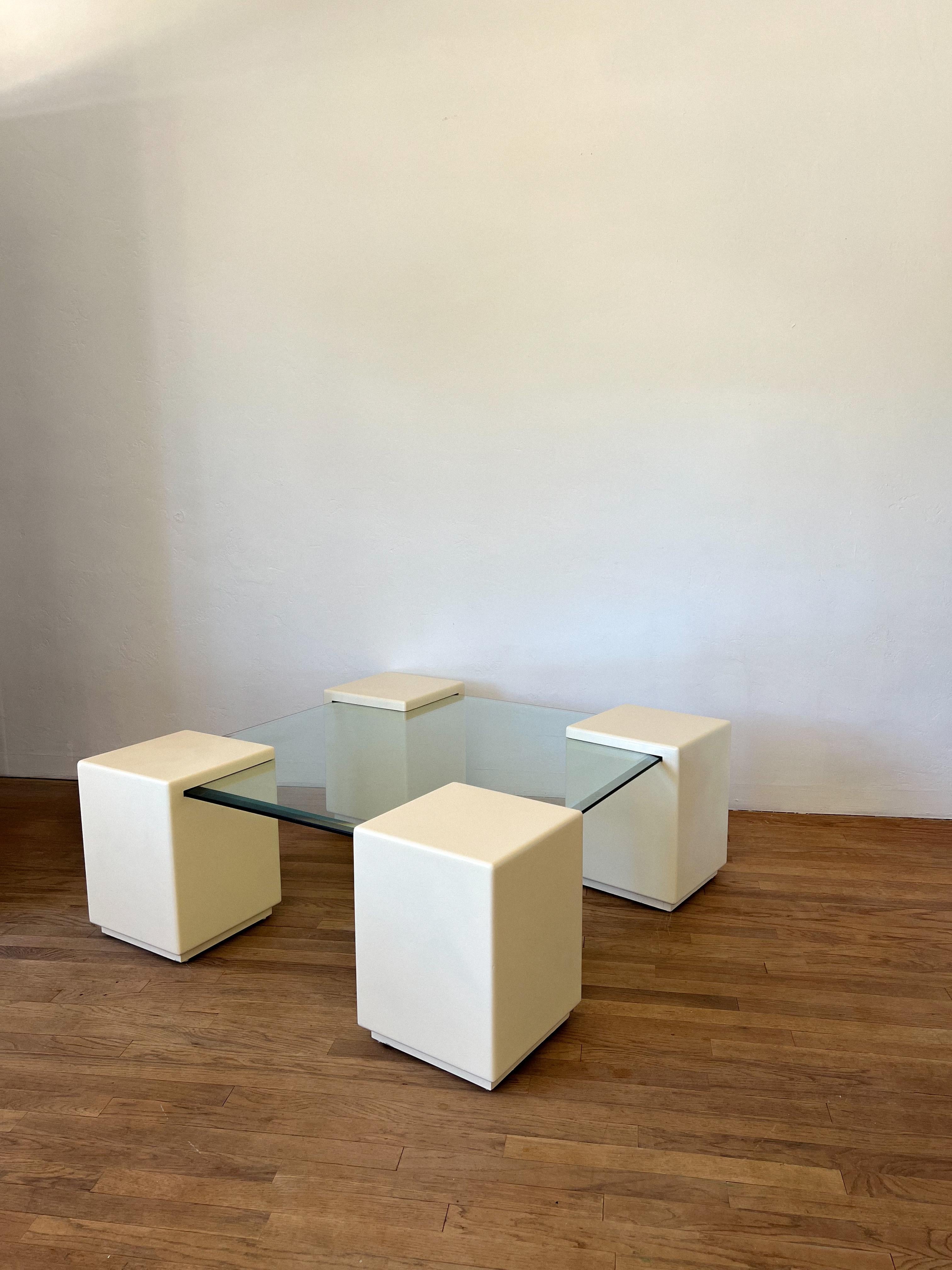 1980s Postmodern Cantilevered Coffee Table For Sale 7