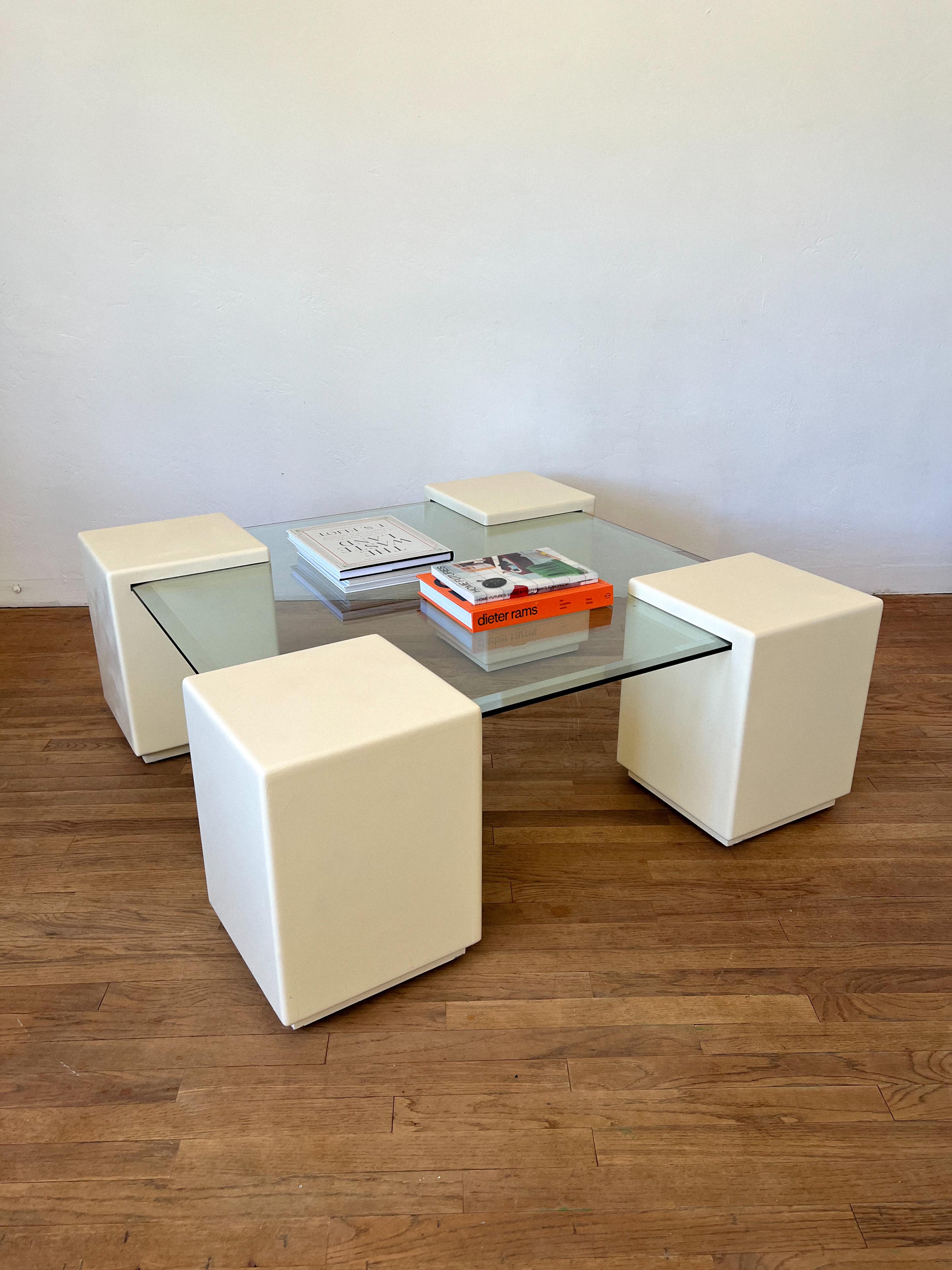 1980s Postmodern Cantilevered Coffee Table For Sale 9
