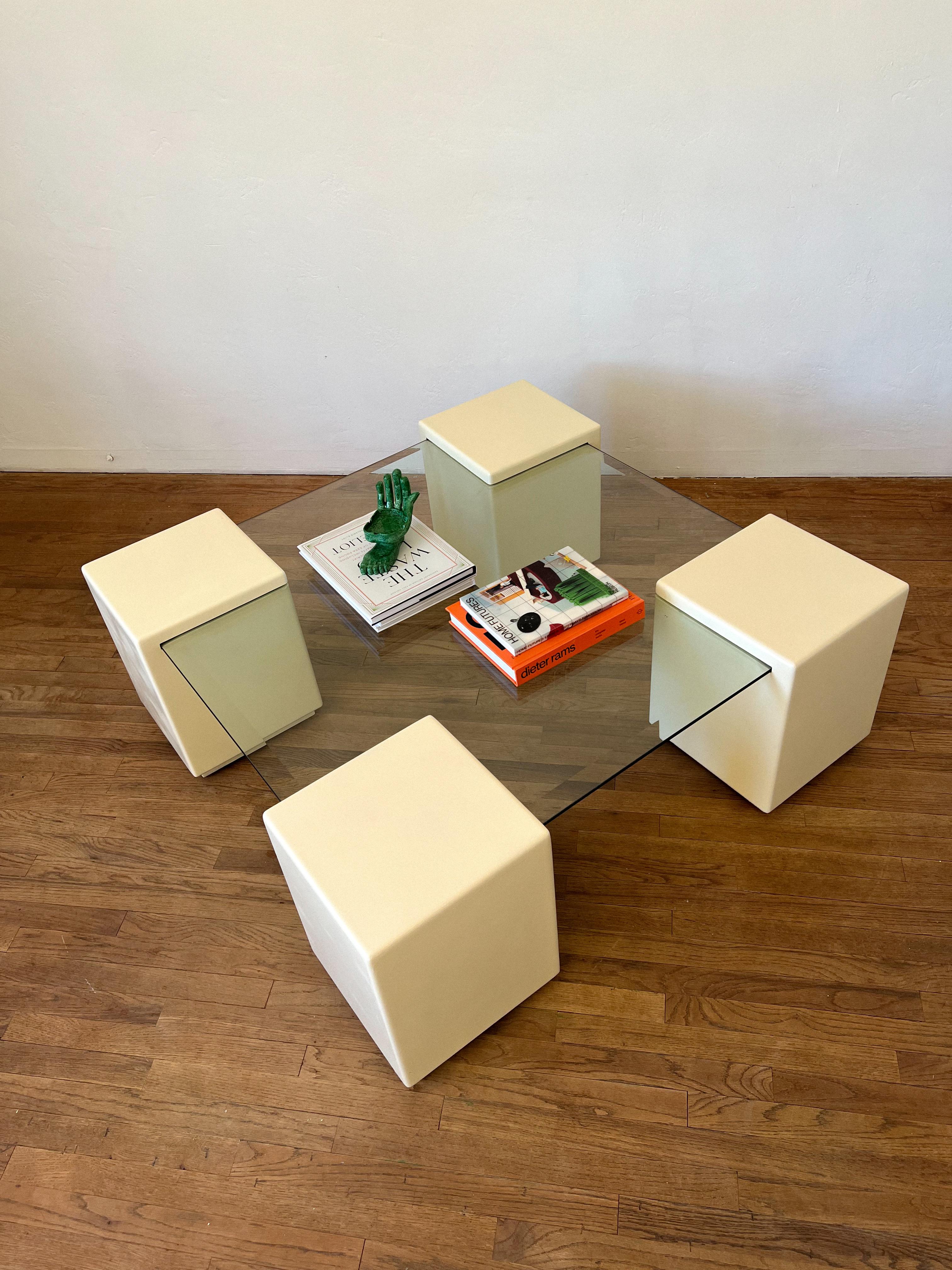 1980s Postmodern Cantilevered Coffee Table For Sale 11