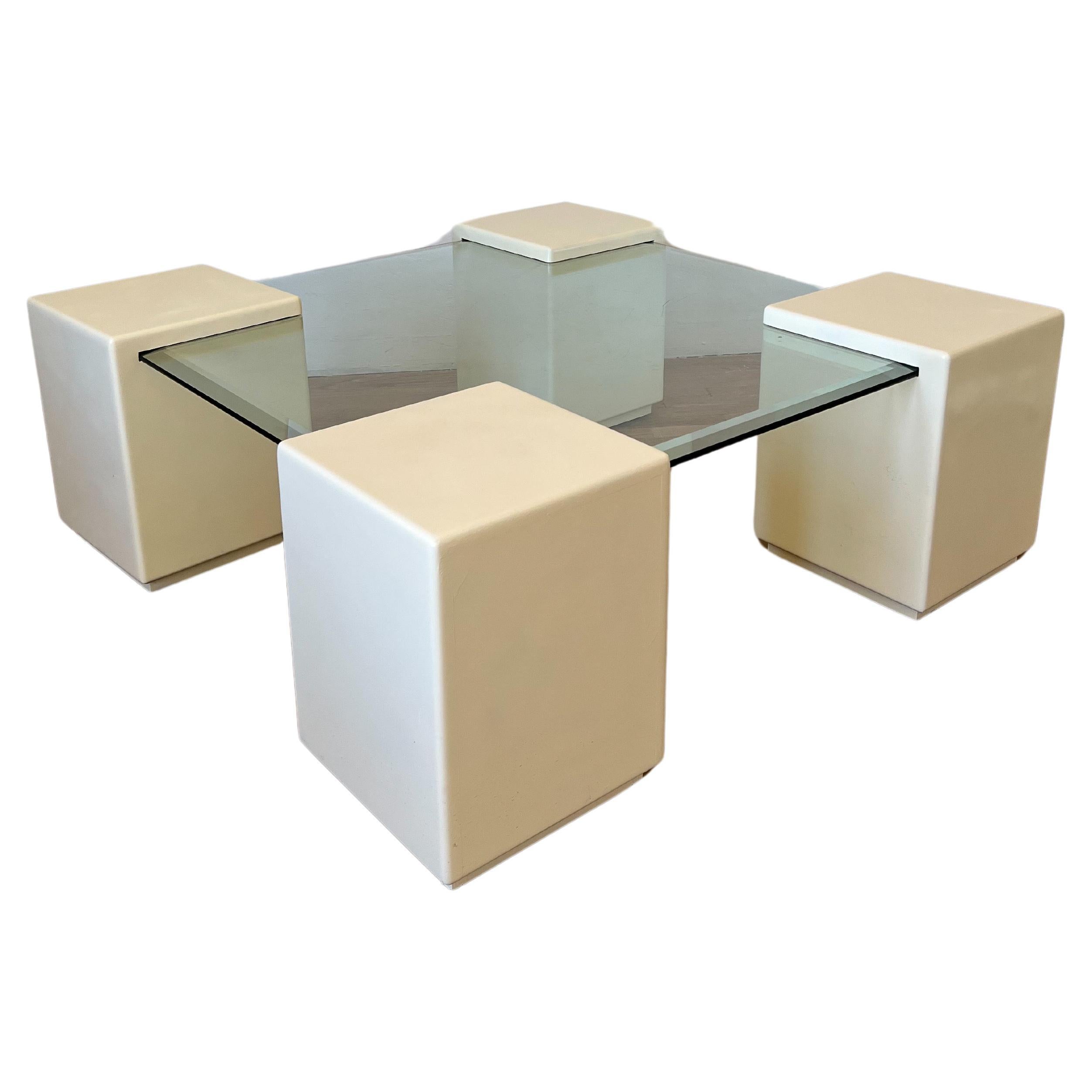 Modernist sculptural oak coffee table in an “origami” shape. Geometrical nooks are perfect to store books or magazines. Top has been professionally refinished and shows the grain of the oak beautifully. This is an incredible one of a kind piece.