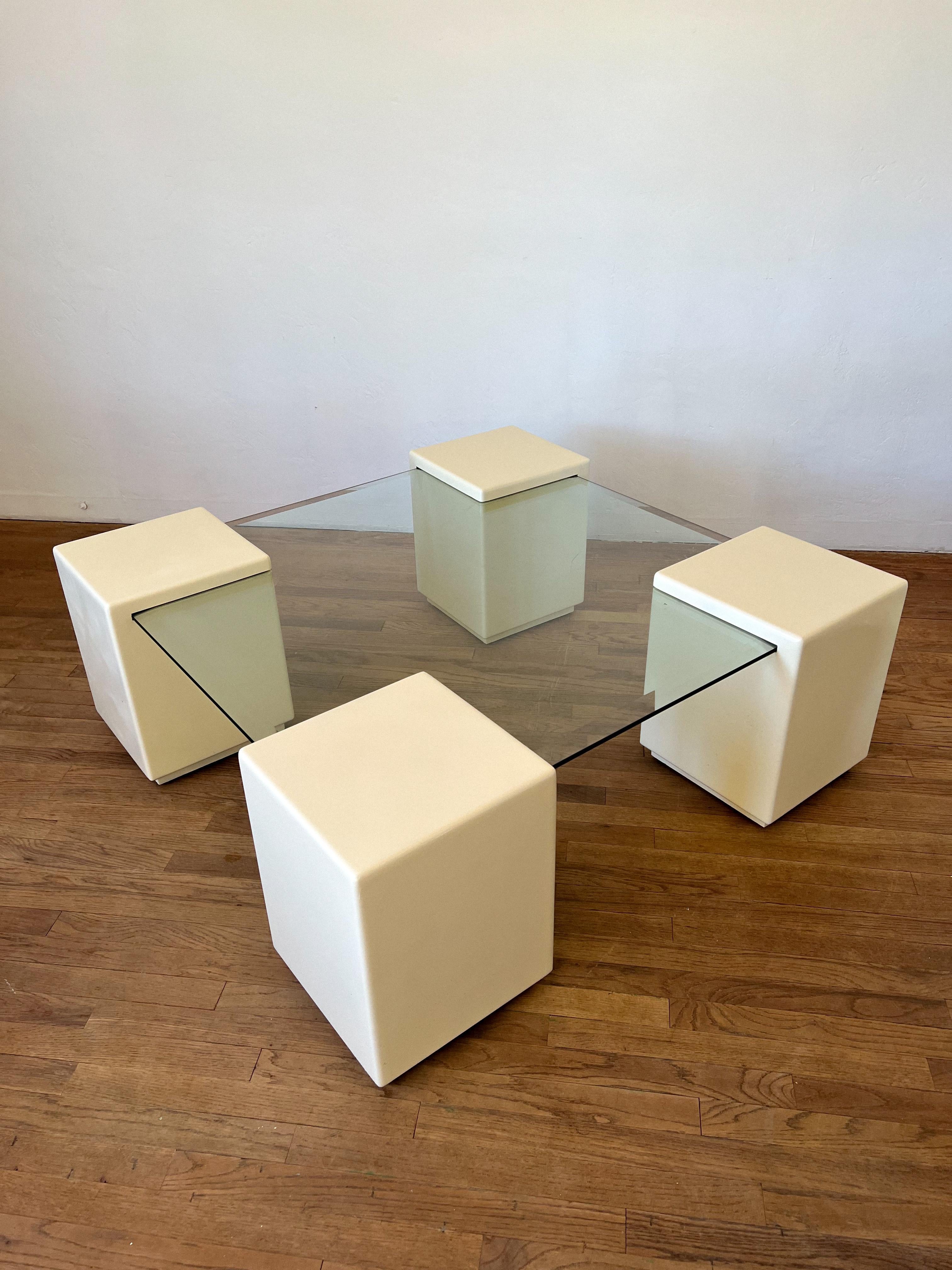 Post-Modern 1980s Postmodern Cantilevered Coffee Table For Sale