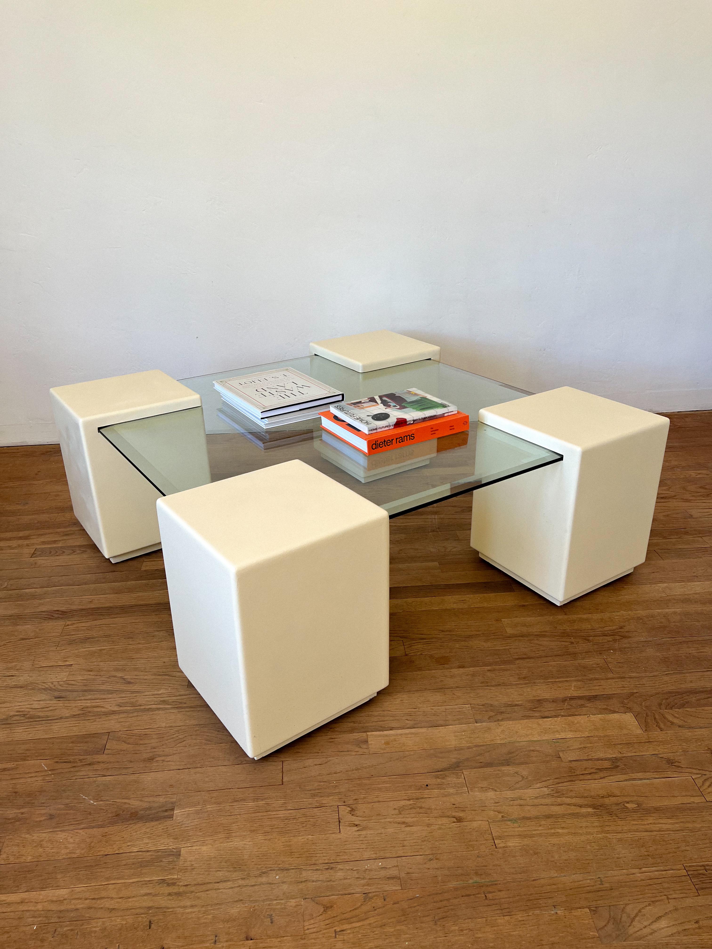 Late 20th Century 1980s Postmodern Cantilevered Coffee Table For Sale
