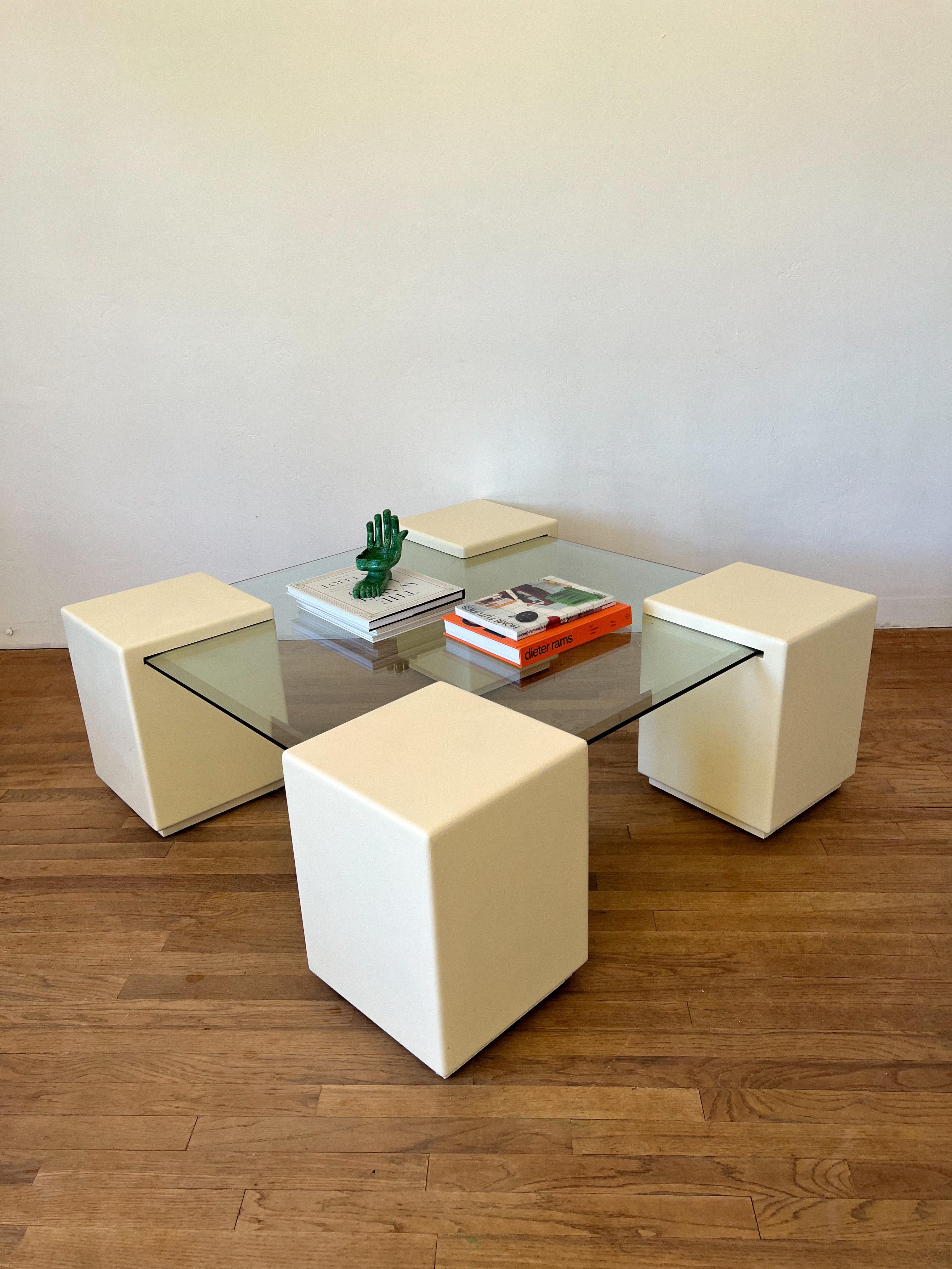 Fiberglass 1980s Postmodern Cantilevered Coffee Table For Sale