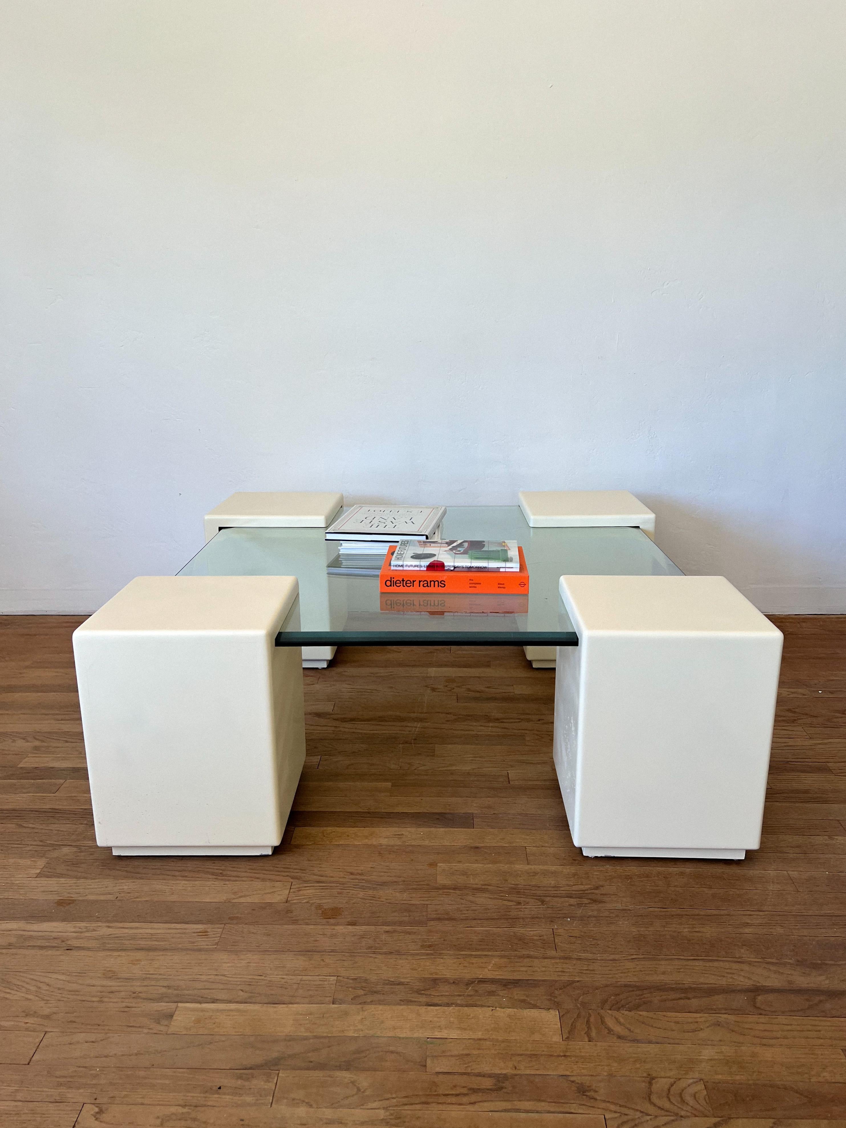 1980s Postmodern Cantilevered Coffee Table For Sale 1