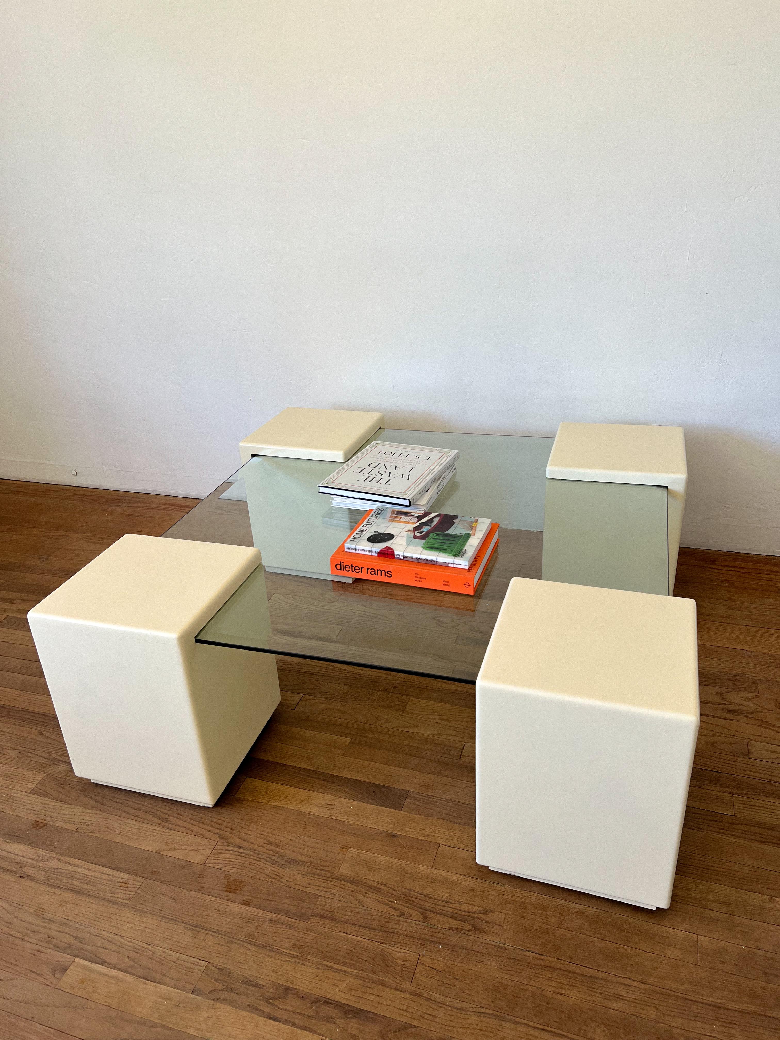 1980s Postmodern Cantilevered Coffee Table For Sale 2