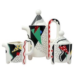 Retro 1980s Postmodern Carnival Tea Set by Fujimori for Kato Kogei