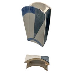 1980's, Postmodern Ceramic Box with Lid Signed SB