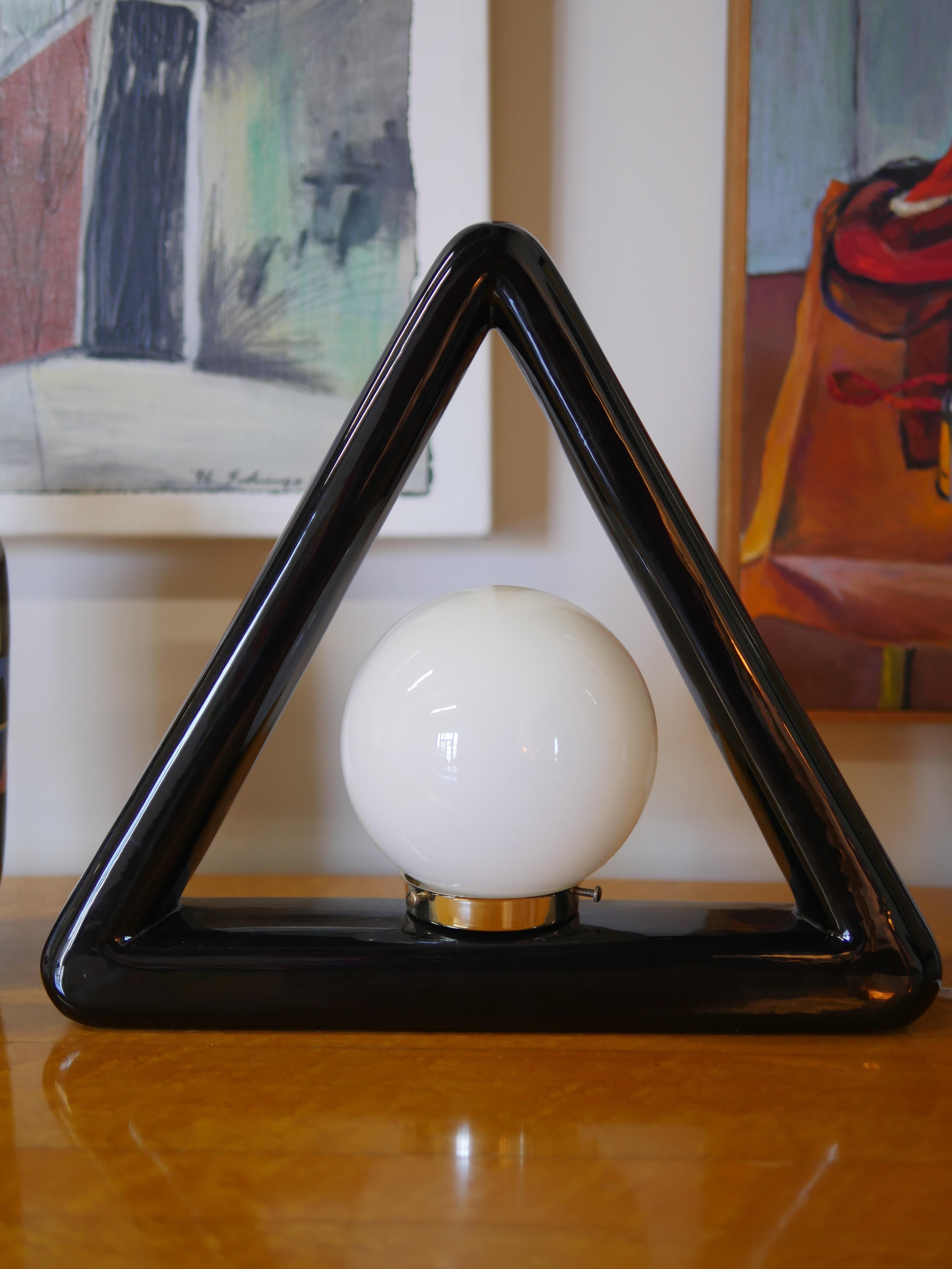 Post-Modern 1980s Postmodern Ceramic Geometric Table Lamp
