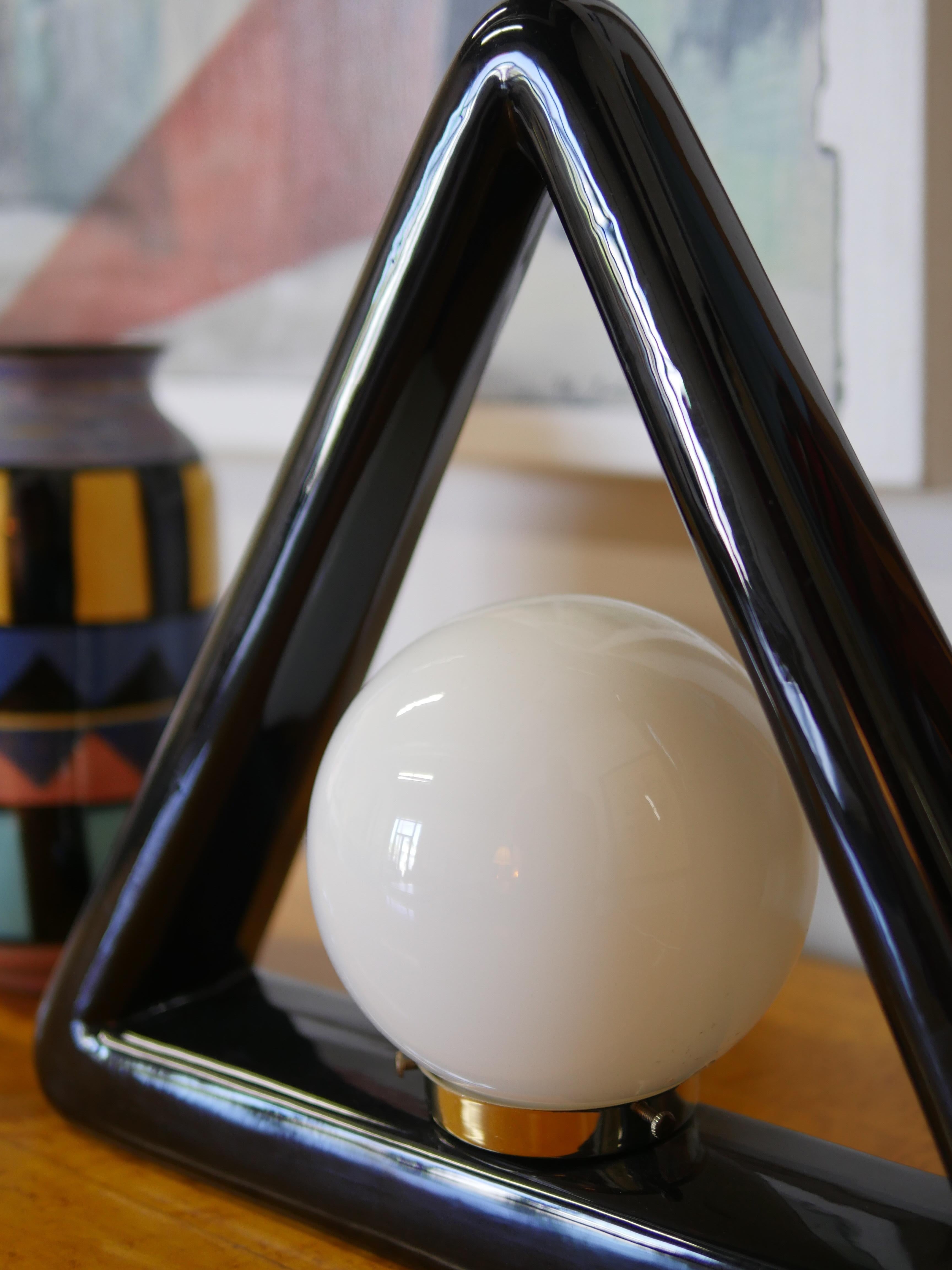 1980s Postmodern Ceramic Geometric Table Lamp 1