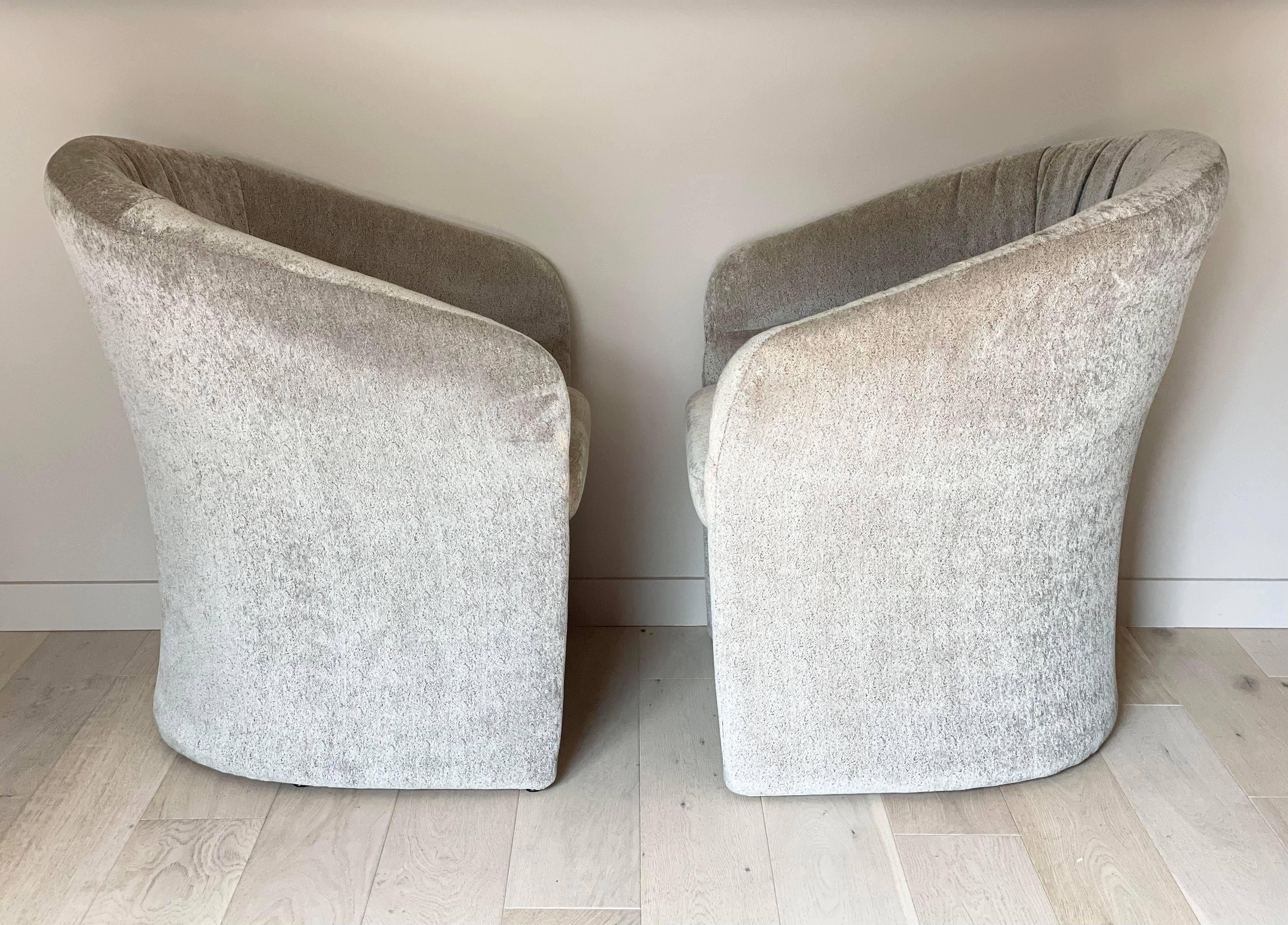 Textile 1980s Postmodern Chairs in the Style of Vladimir Kagan, a Pair For Sale