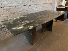 1980s Postmodern Cipollino Ondulato Marble Dining Table