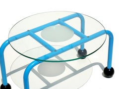 1980s Nanda Vigo Italian Postmodern design Blue Coffee Table Memphis Style