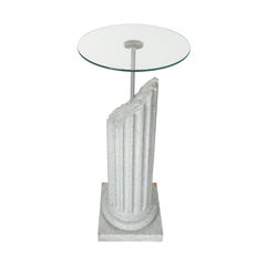 1980s Postmodern Column Side or Pedestal Table