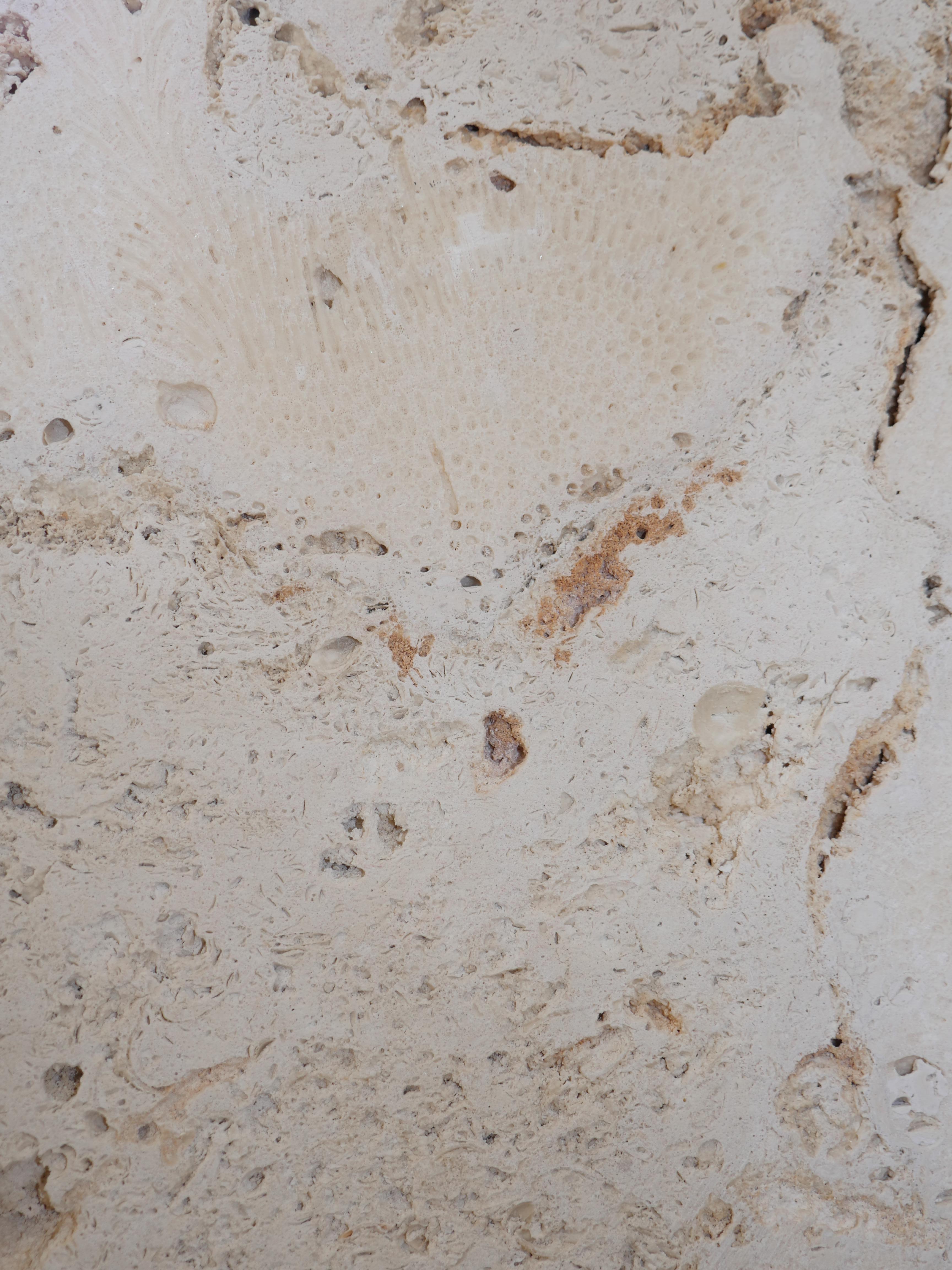 1980s Postmodern Coral Stone Console Table 4