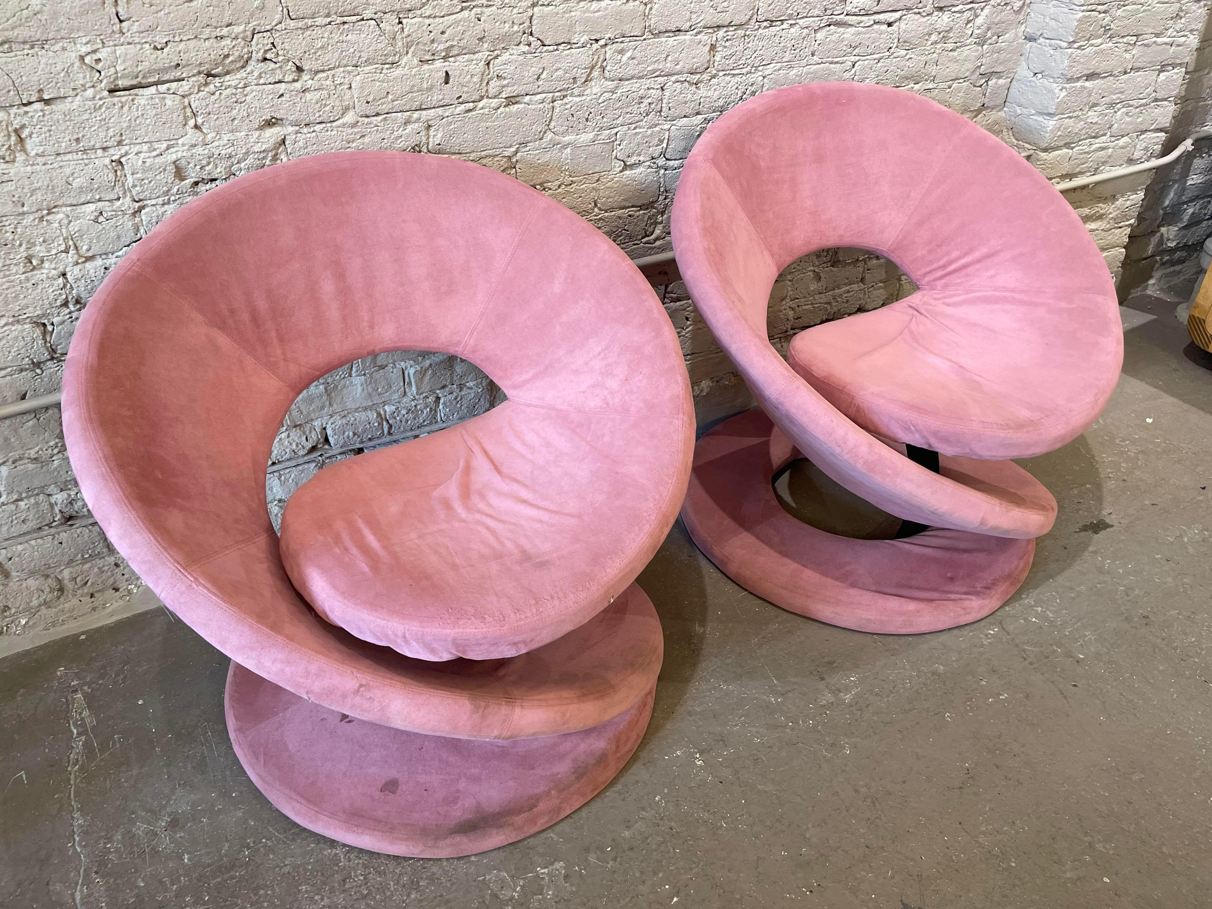 1980s Postmodern Corkscrew Chairs Attributed to Quebec 69 Jaymar - a Pair For Sale 1