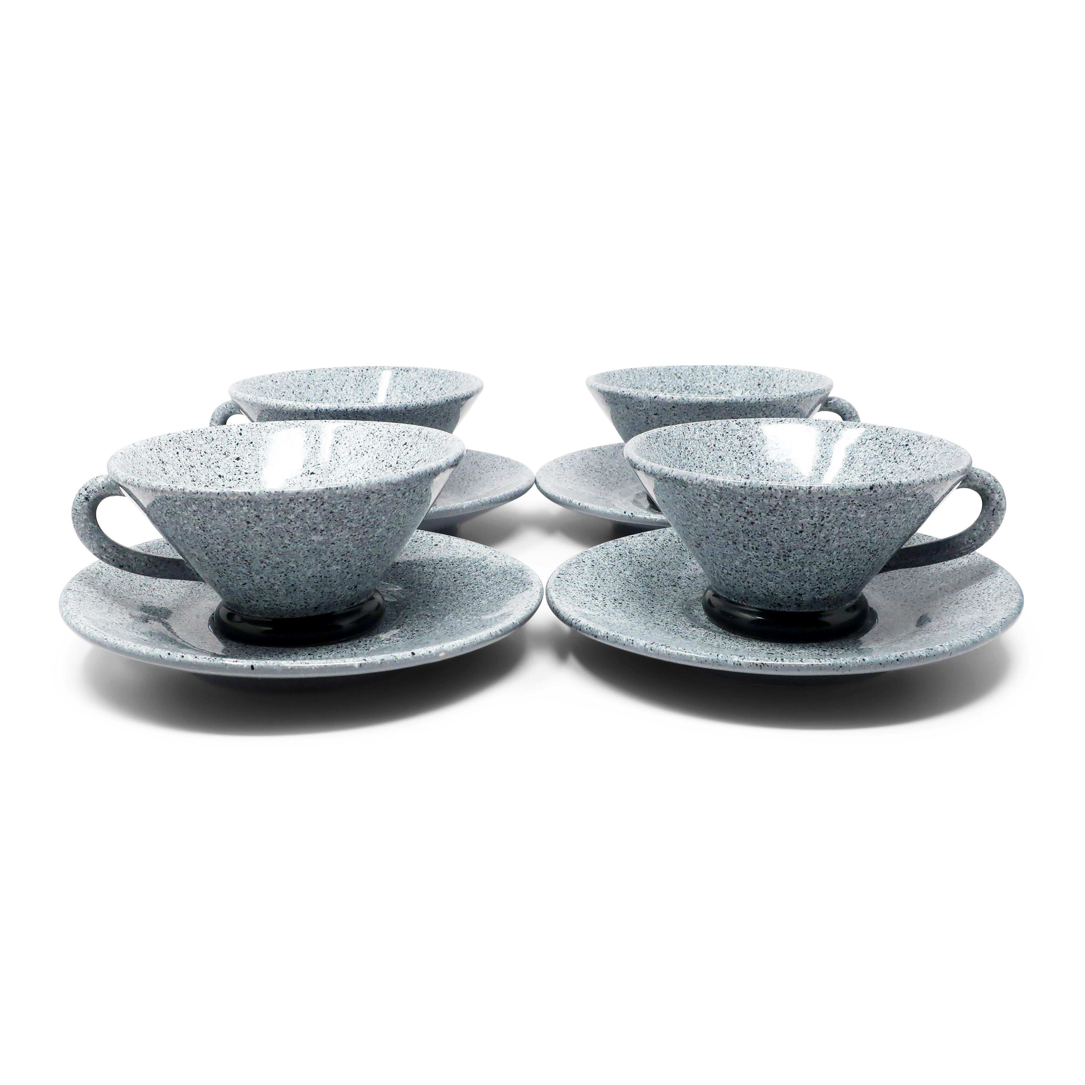 Post-Modern 1980s Postmodern Cups, Saucers and Pitcher Set by Baldelli For Sale