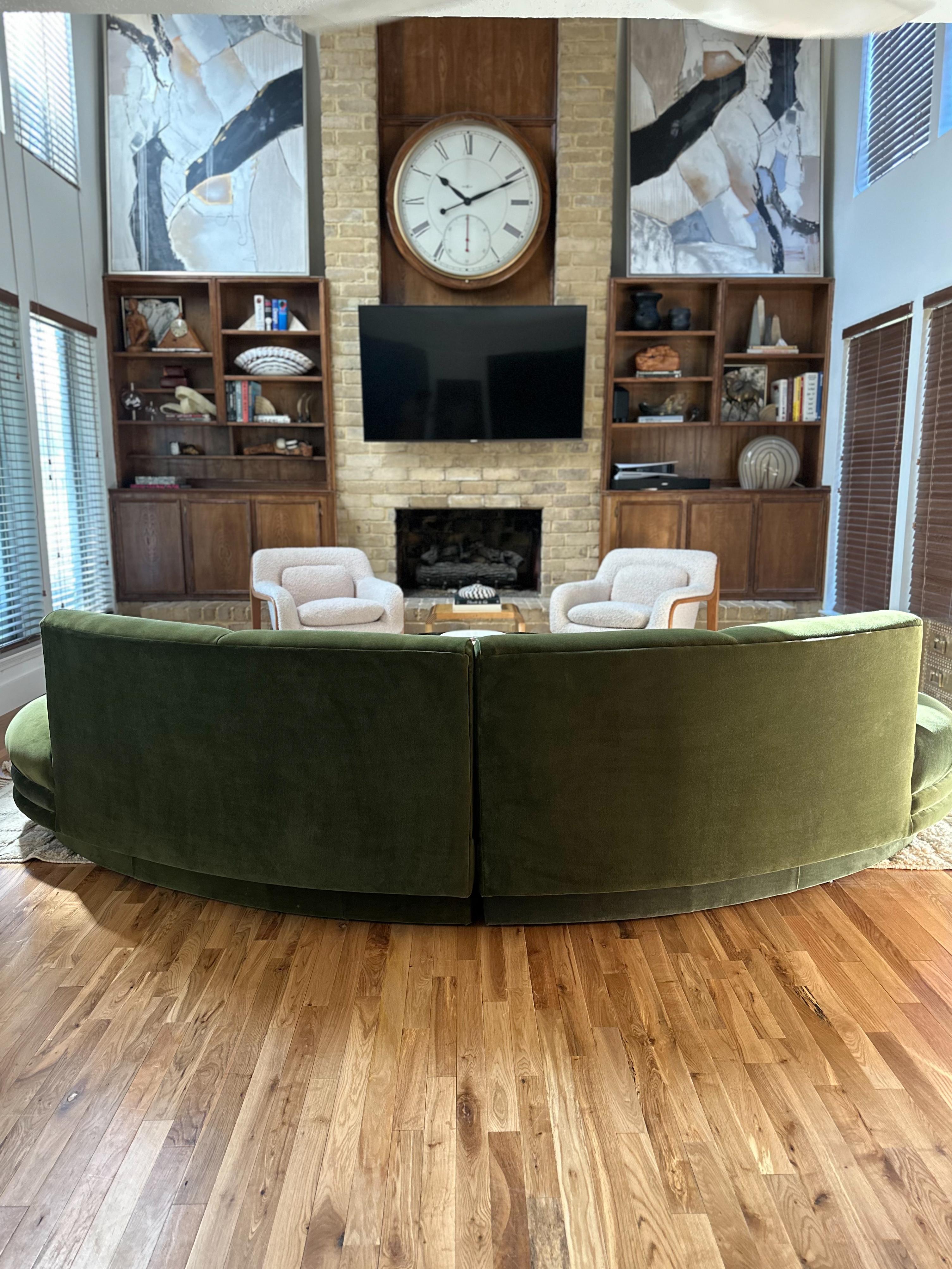 1980s Postmodern Curved Two Piece Sectional 2