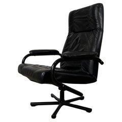 1980's Postmodern Danish Leather Reclining Lounge Chair by Kebe