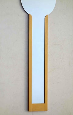1980s Postmodern Design Italian Wall Wood Mirror