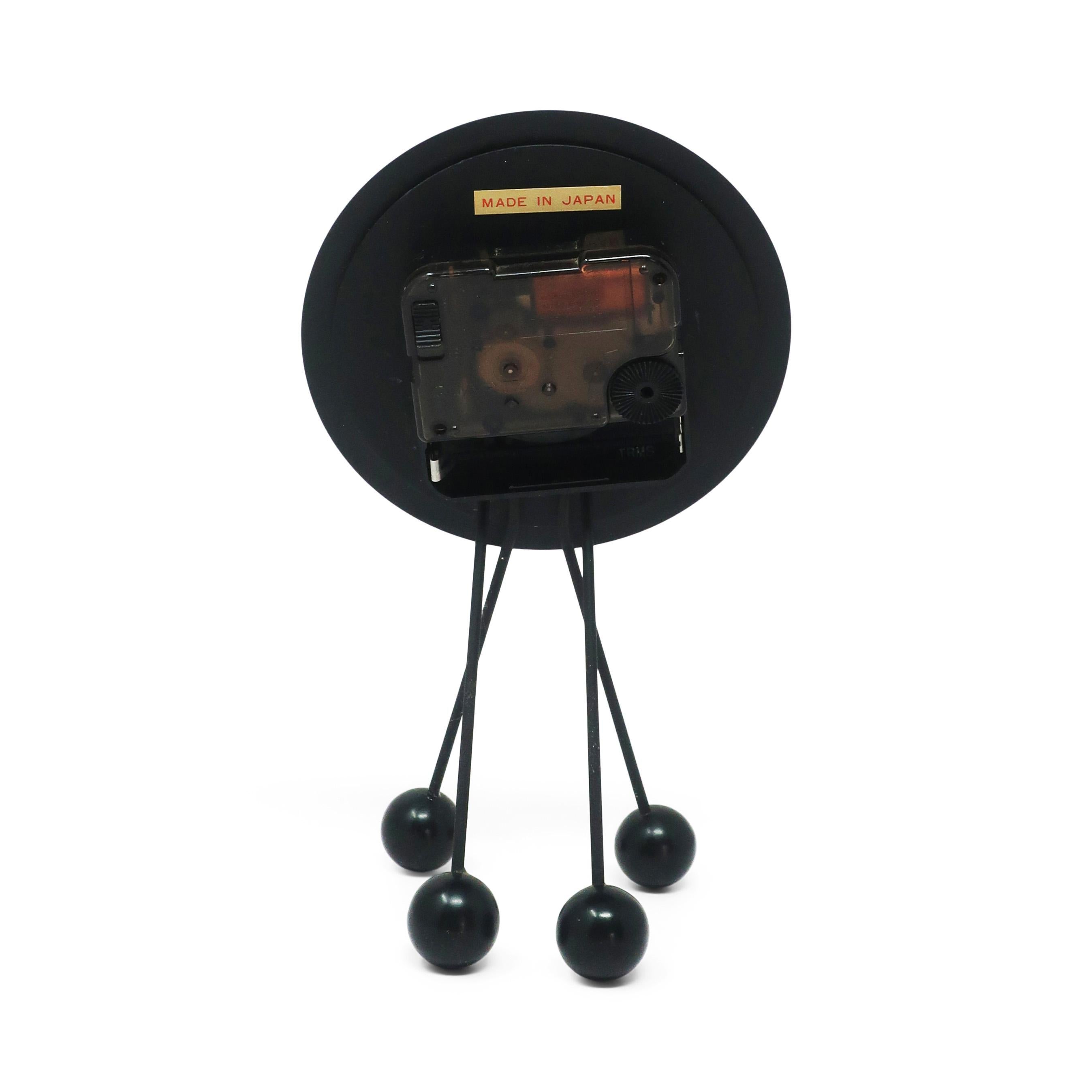 Metal 1980s Postmodern Desk Clock by Shohei Mihara for Wakita