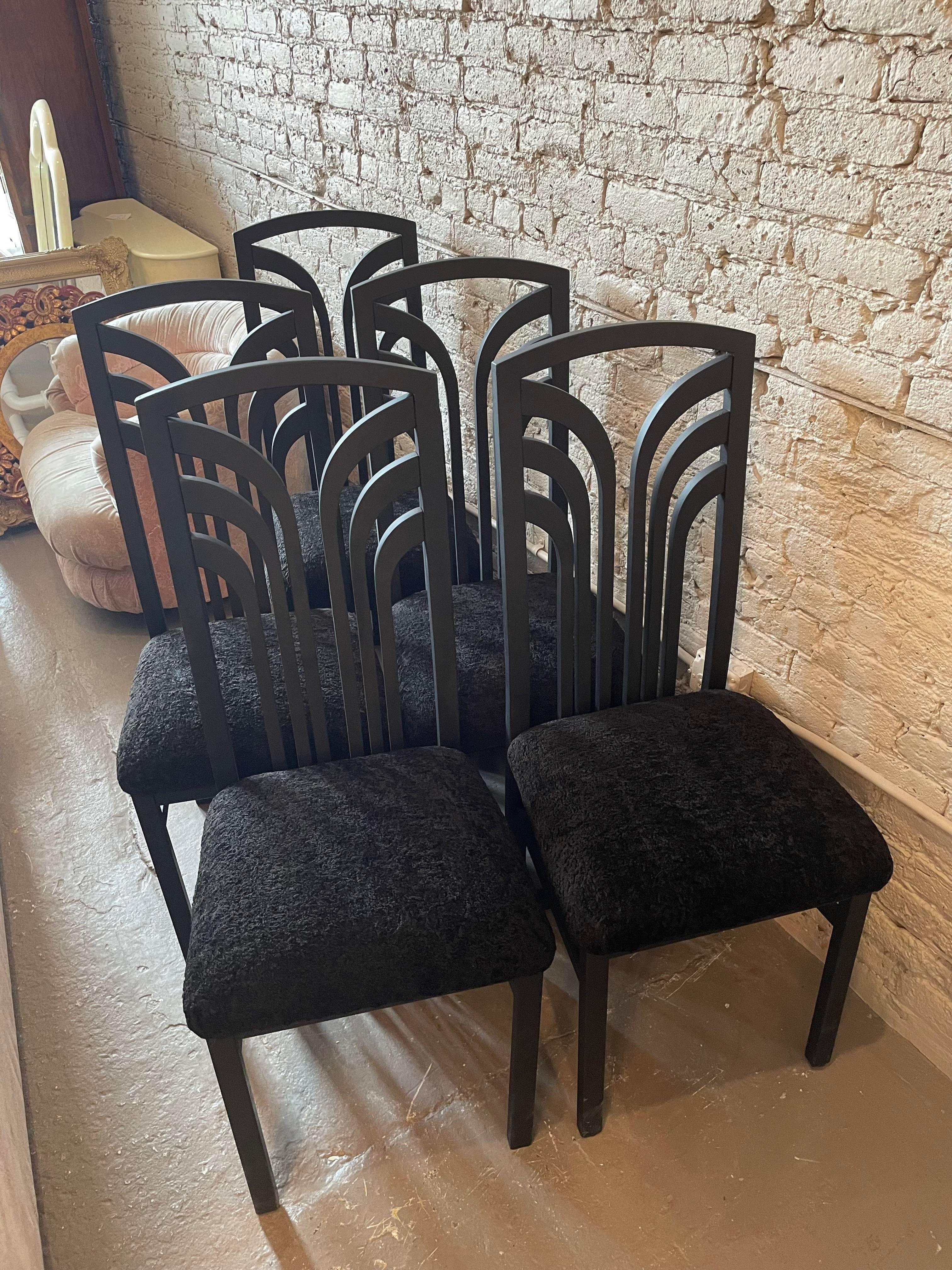 1980s Postmodern Dining Chairs, Set of 5 In Good Condition For Sale In Chicago, IL