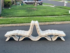 1980s Postmodern Drexel Scoop Lounge Chair & Foot Stool-A Pair