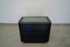 1980s Postmodern Ebonized Oak & Marble Dresser