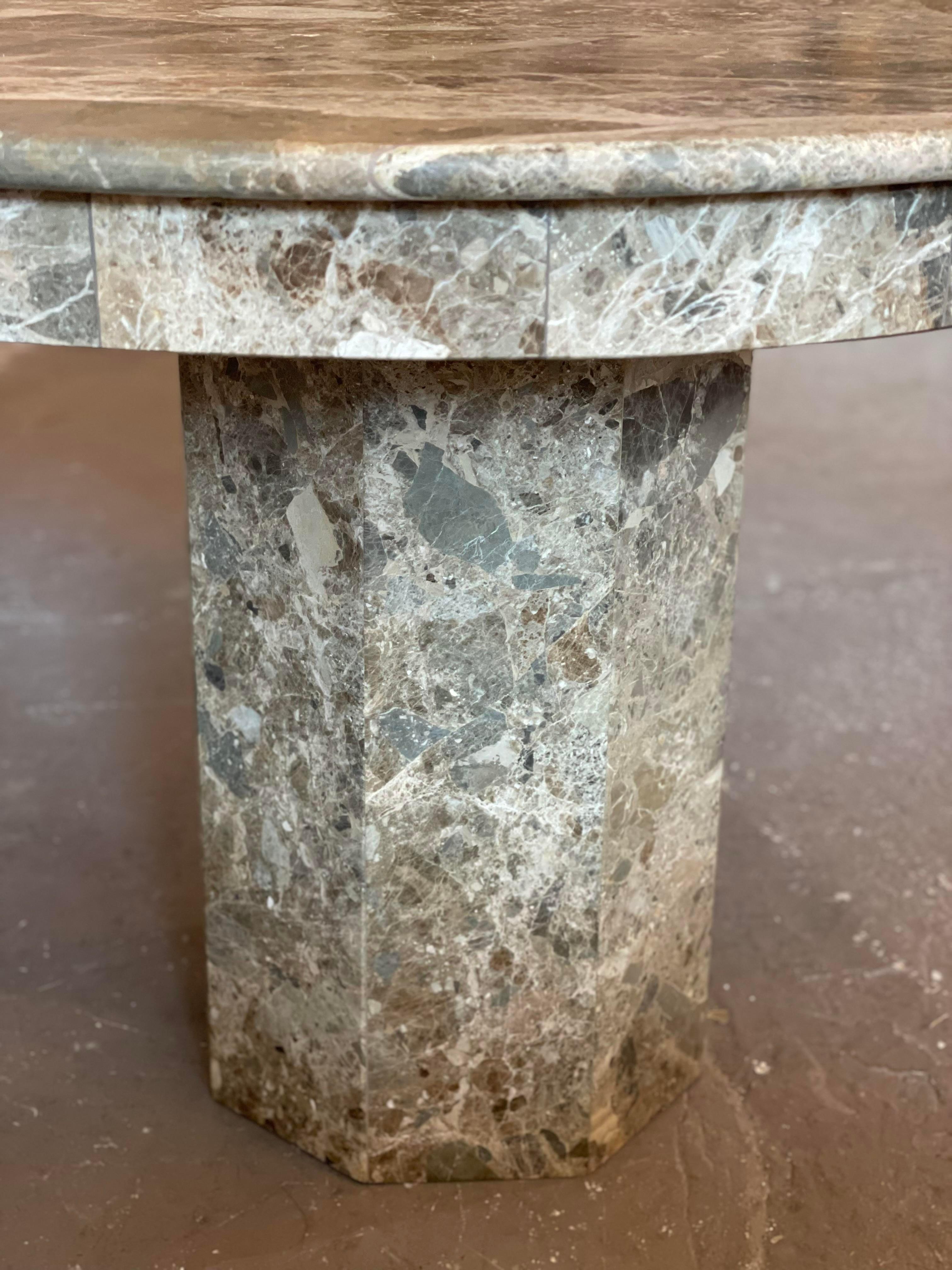 1980s Postmodern Emperado Round Marble Dining Table 5