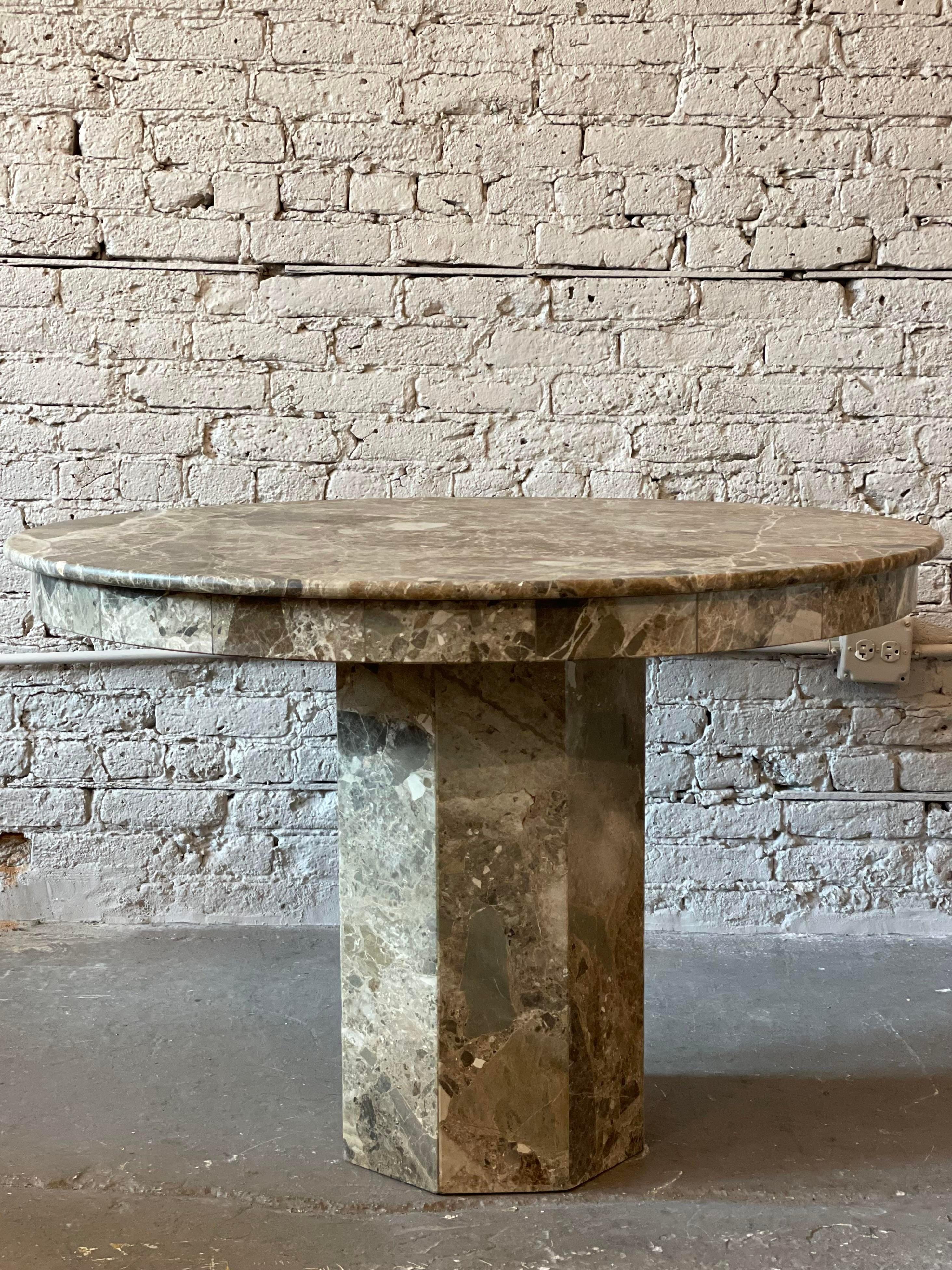 1980s Postmodern Emperado Round Marble Dining Table 8