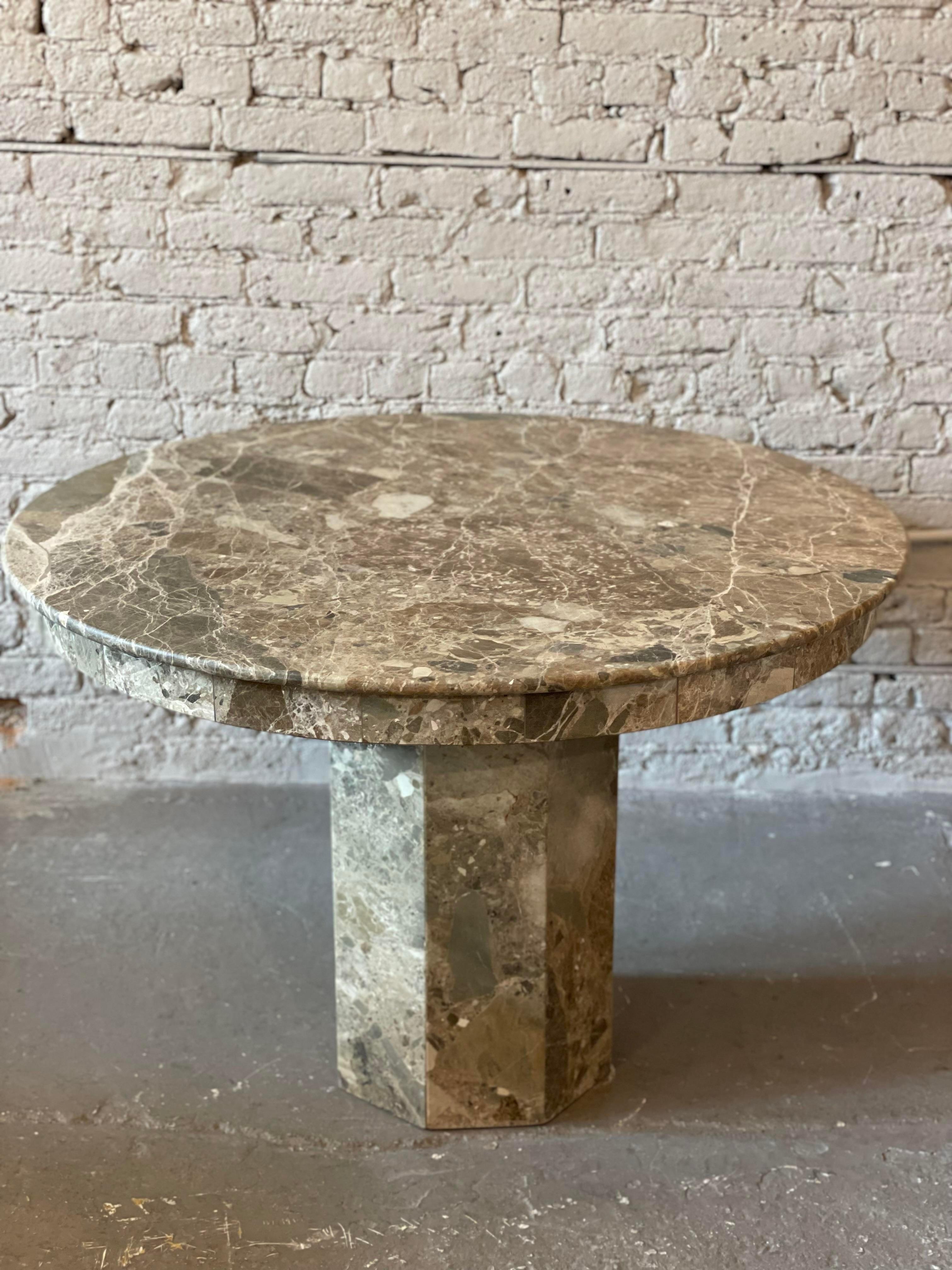 Post-Modern 1980s Postmodern Emperado Round Marble Dining Table