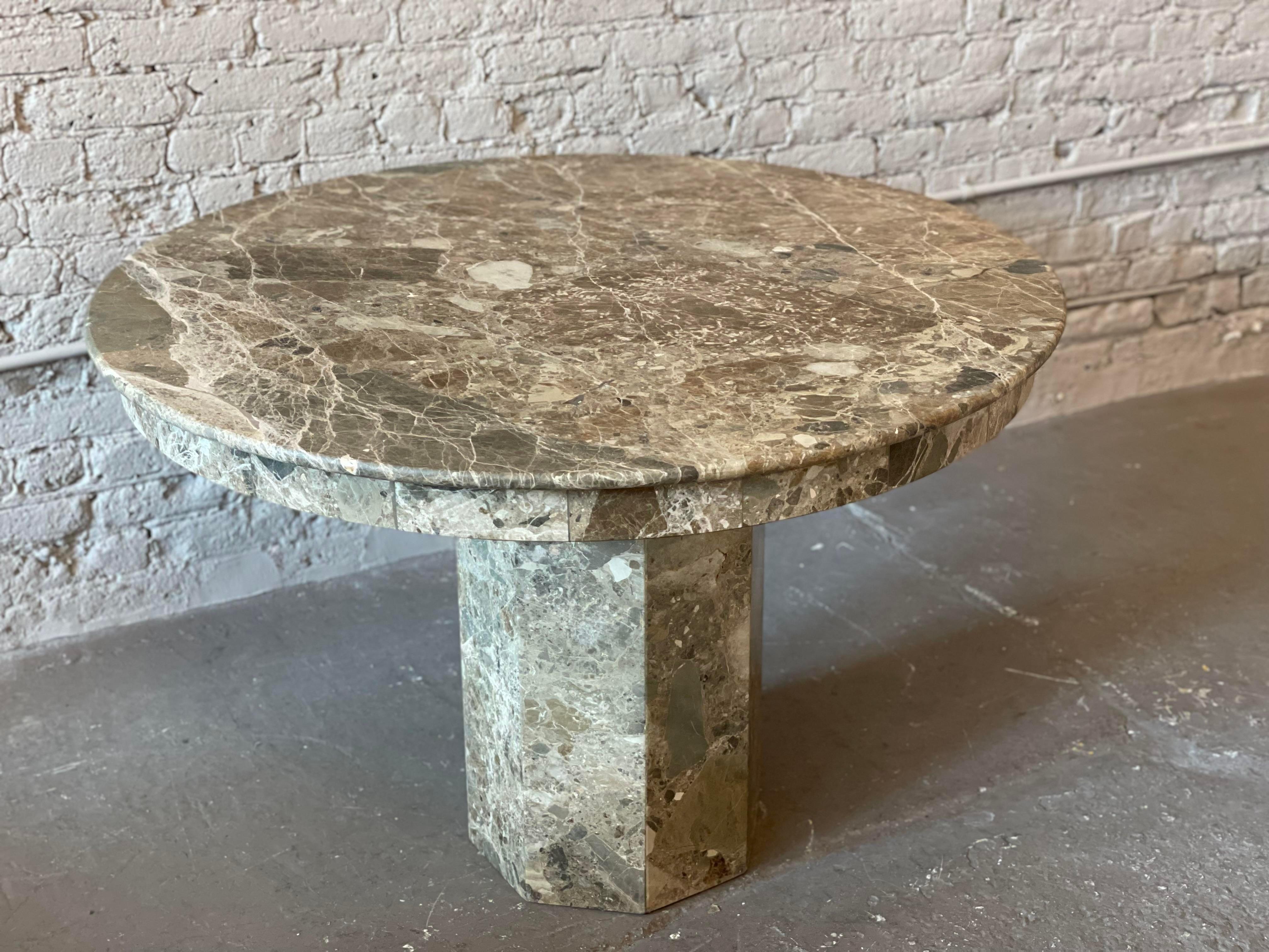 Late 20th Century 1980s Postmodern Emperado Round Marble Dining Table