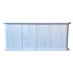 1980s Postmodern Faux Marble Lacquered Credenza