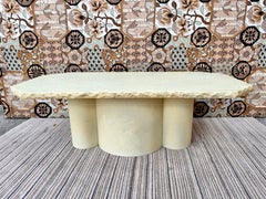 1980s Postmodern Faux Marble Resin Handcrafted Coffee Table
