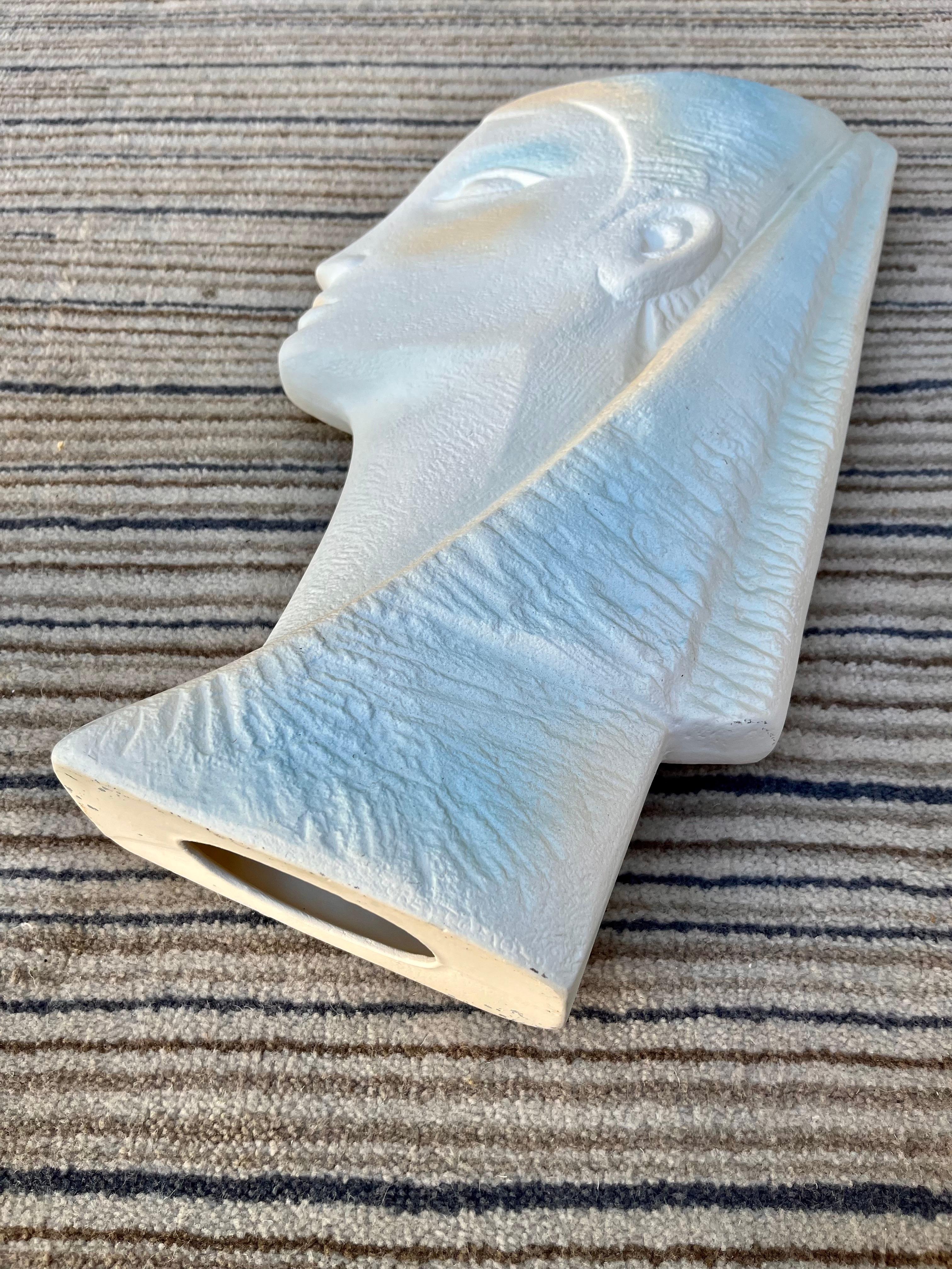 Scultura in ceramica con volto femminile postmoderno degli anni '80 nello stile Austin Productions in vendita 3