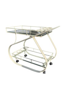 1980s Postmodern Form Bar or Tea Serving Cart in White
