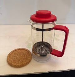 Caffettiera francese in stile postmoderno degli anni '80, 2 tazze, modello Bistro, nuova con scatola originale