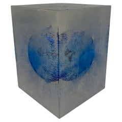 1980's Postmodern Frosted Lucite Block Kinetic Radiometer Rare Sculpture